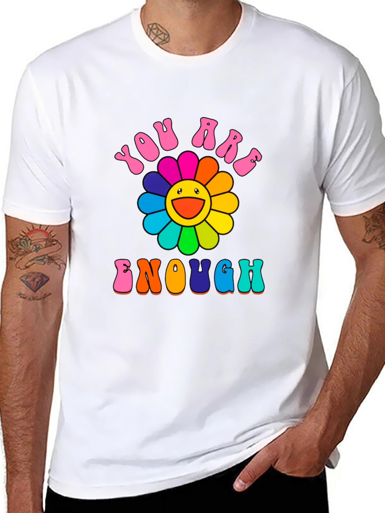 Black You Are Enough Graphic T-Shirt view 8