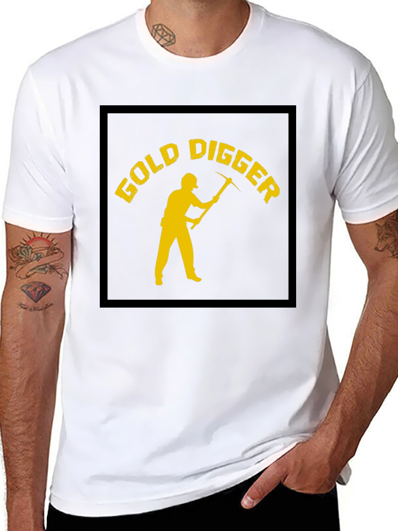 Black Gold Digger T-Shirt - Novelty Graphic Tee view 8