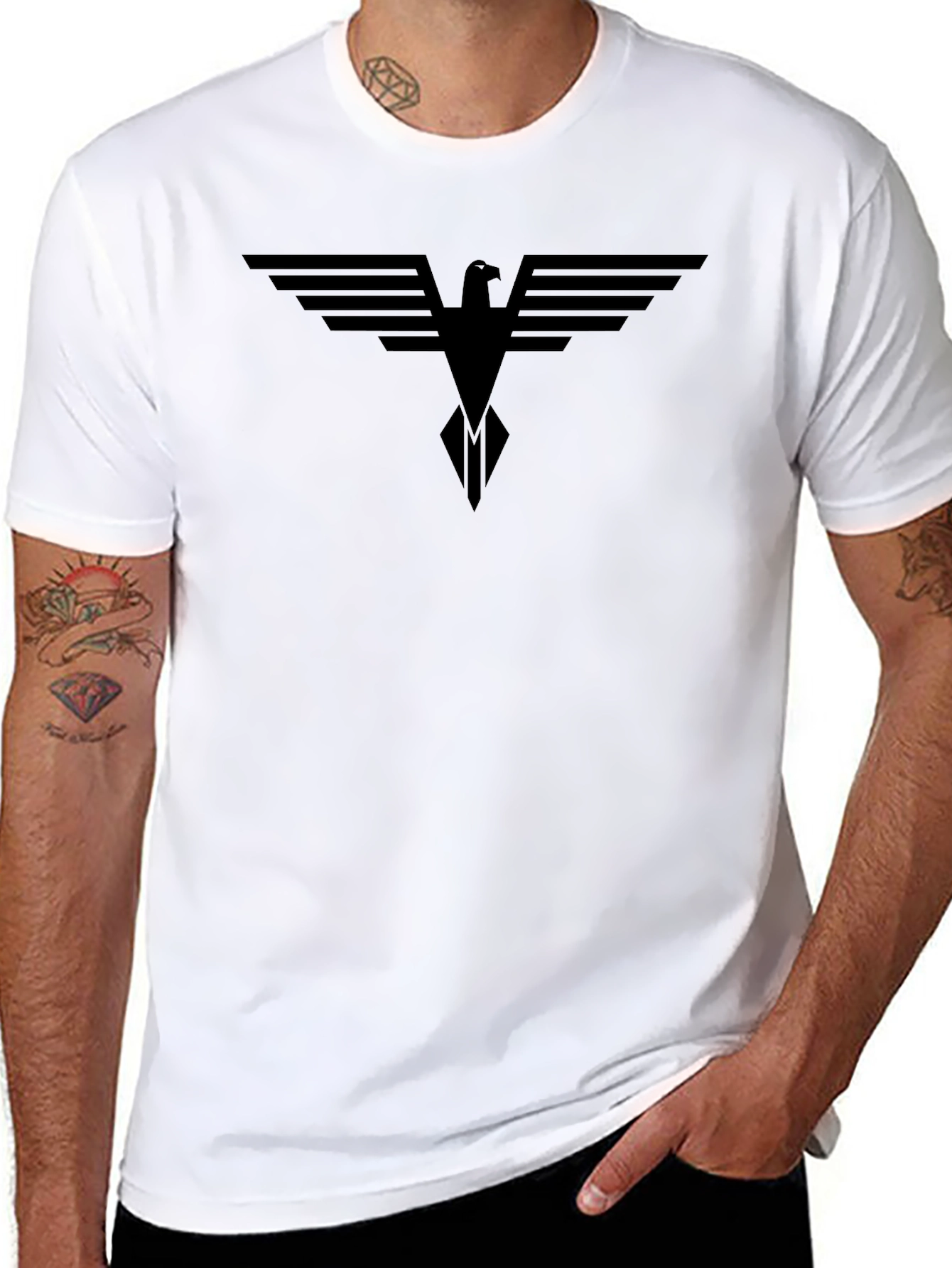 Black Men's Black Eagle Graphic T-Shirt view 8