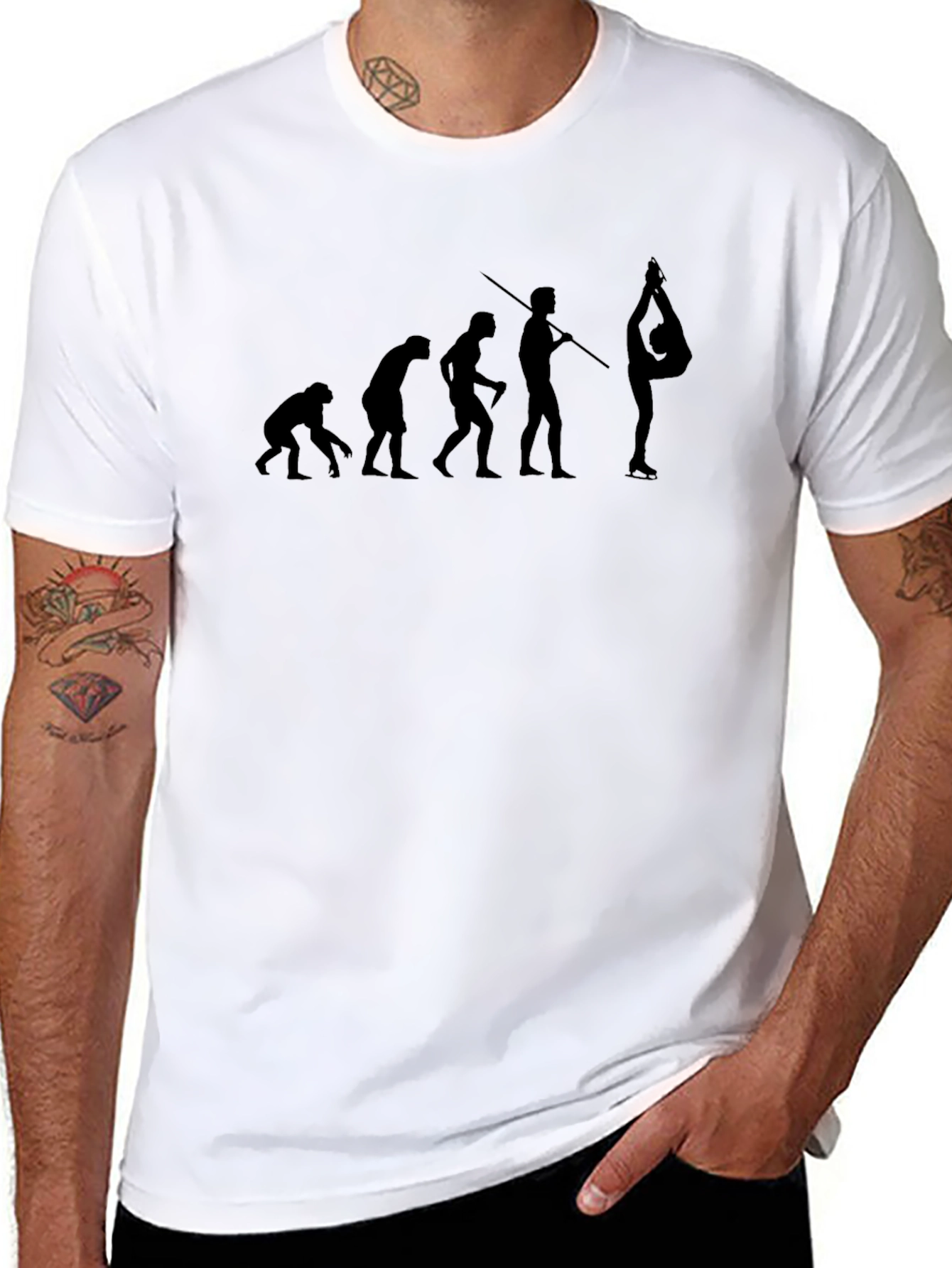 Black Evolution of Gymnastics Black Graphic Tee view 8