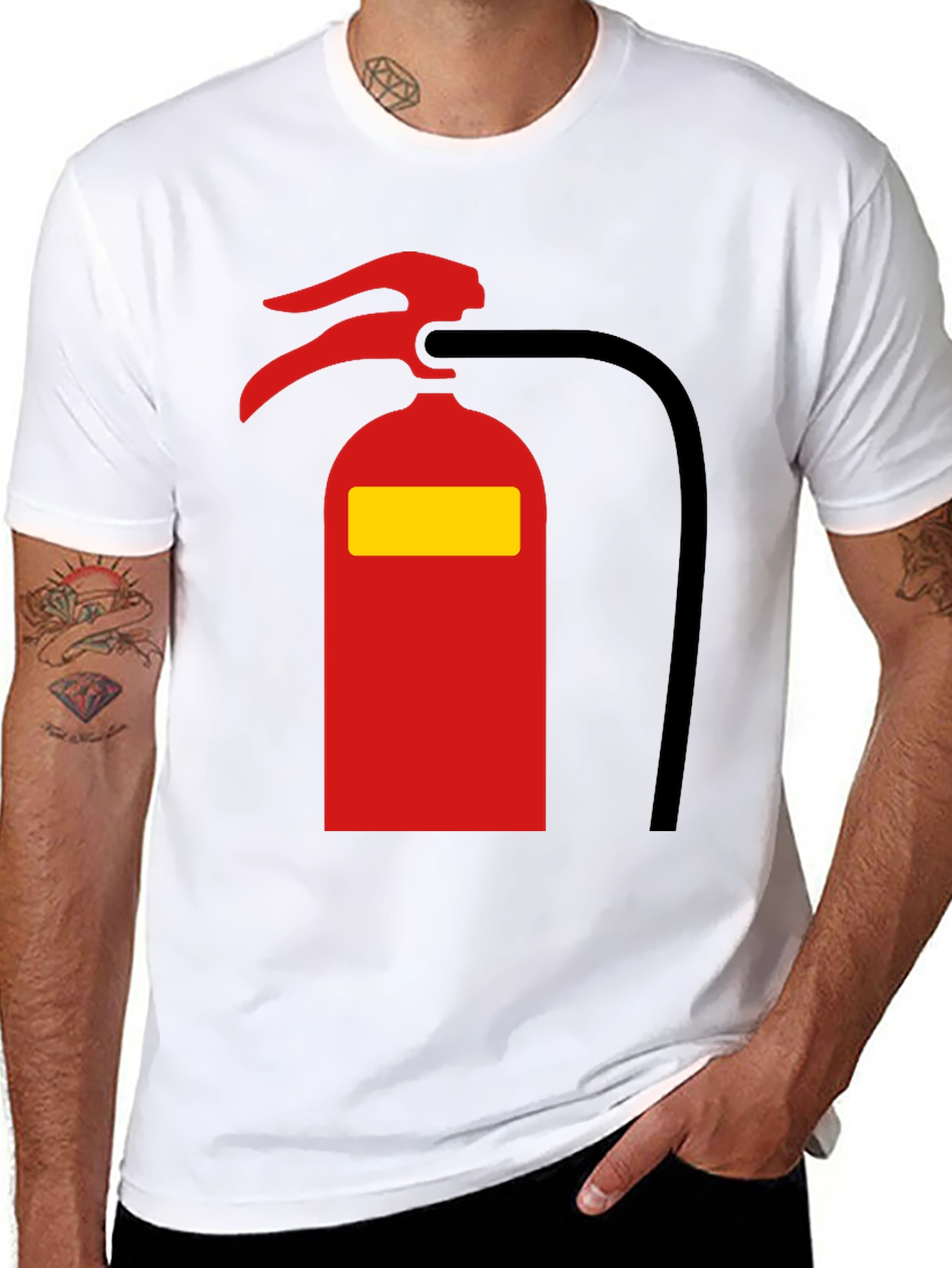 Black Fire Extinguisher Graphic Tee - Novelty T-Shirt view 8