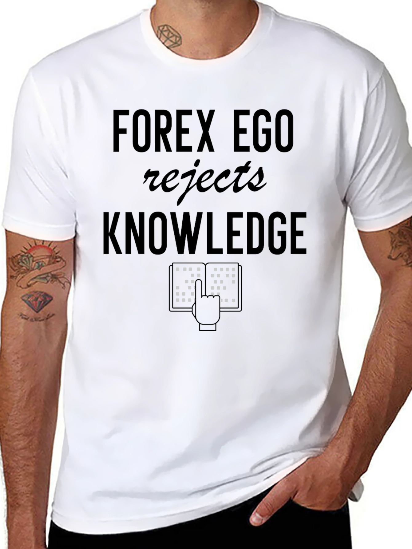 Black Forex Ego Rejects Knowledge T-Shirt view 8