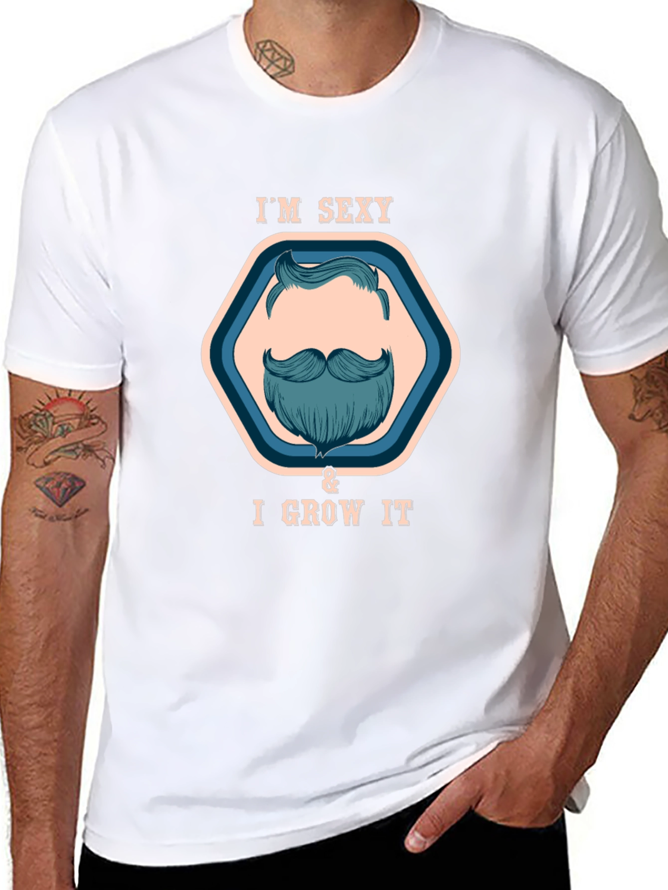 Black I'm Sexy & I Grow It T-Shirt, Funny Beard Shirt view 8