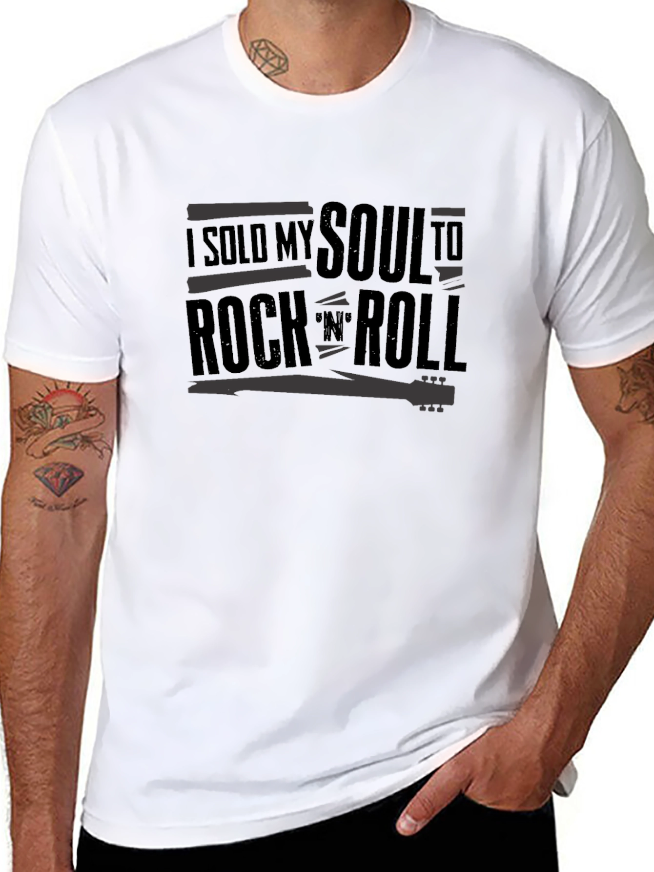 Black I Sold My Soul to Rock 'N' Roll Graphic Tee view 8