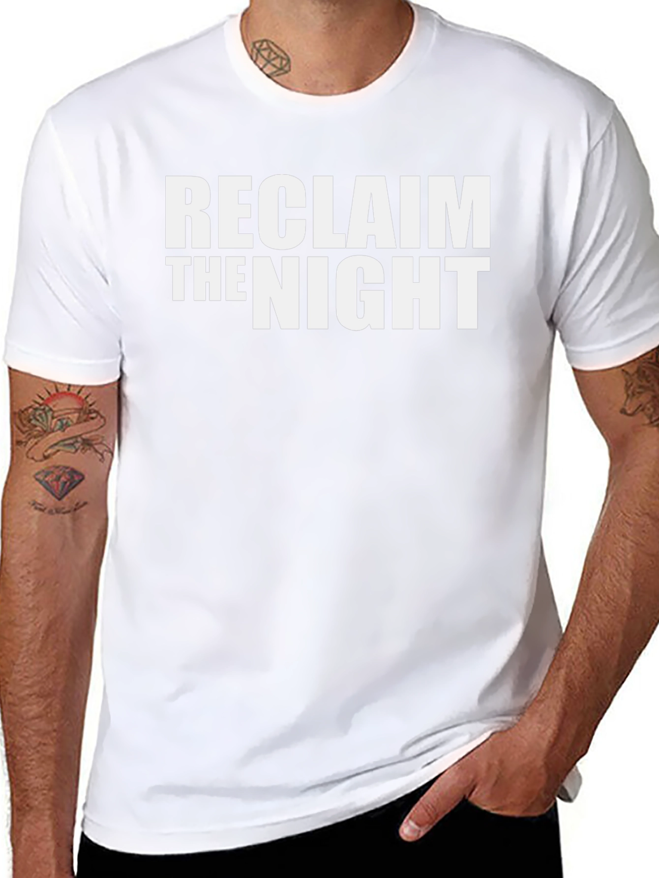Black Reclaim The Night Graphic Tee - Bold Statement T-Shirt view 8
