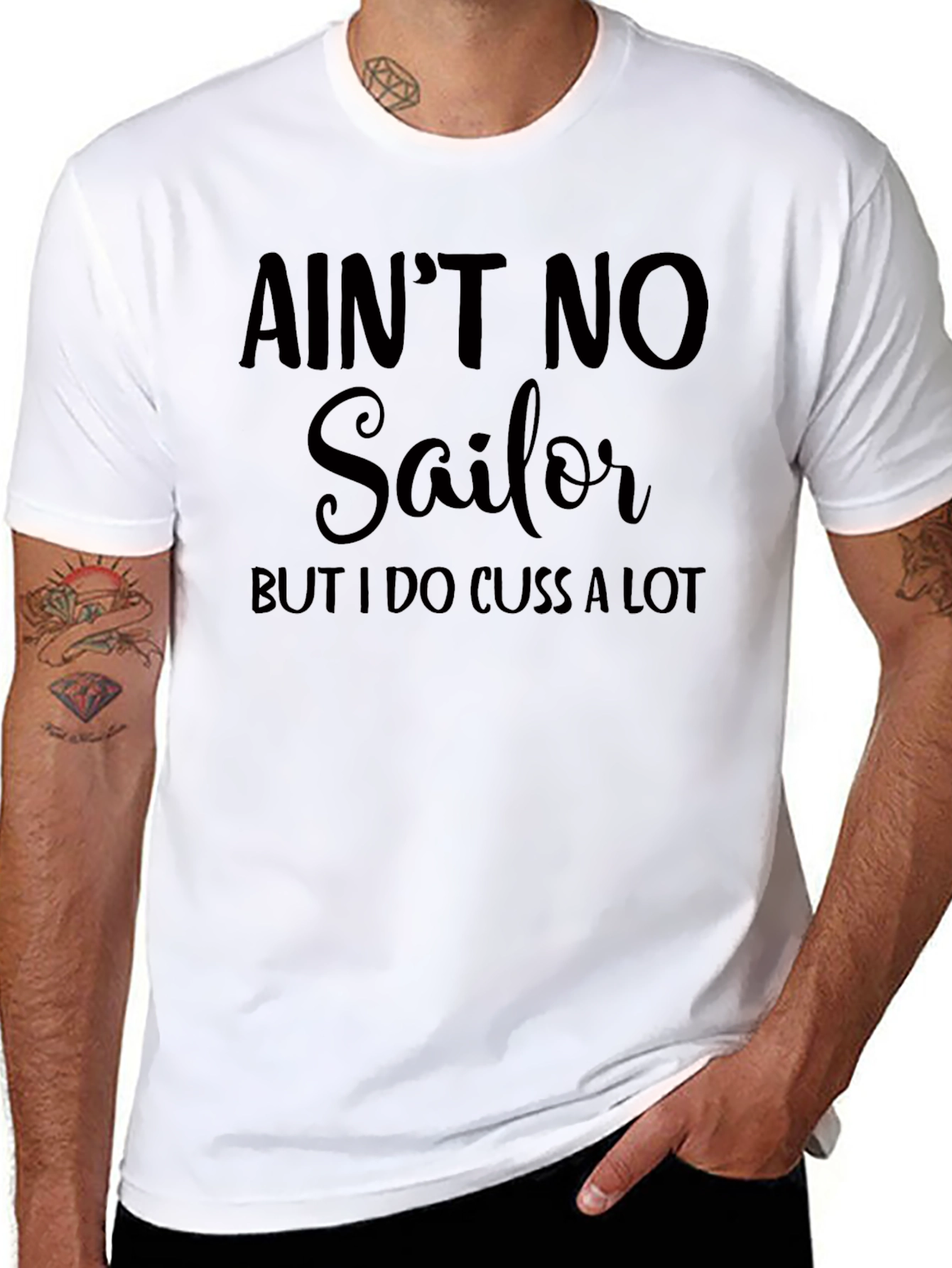 Black Ain't No Sailor But I Do Cuss A Lot T-Shirt view 8