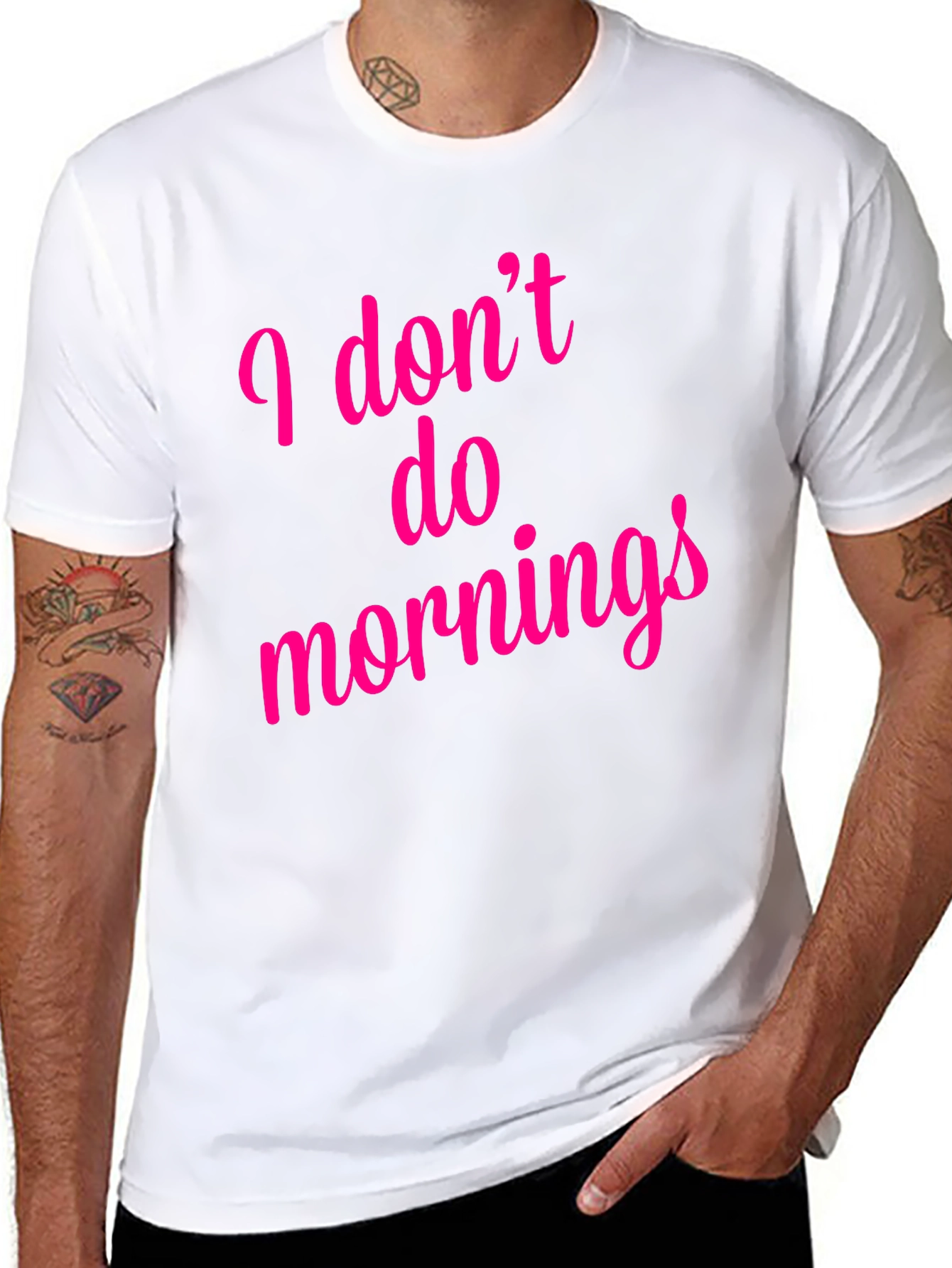 Black I Don't Do Mornings Graphic T-Shirt - Black view 8