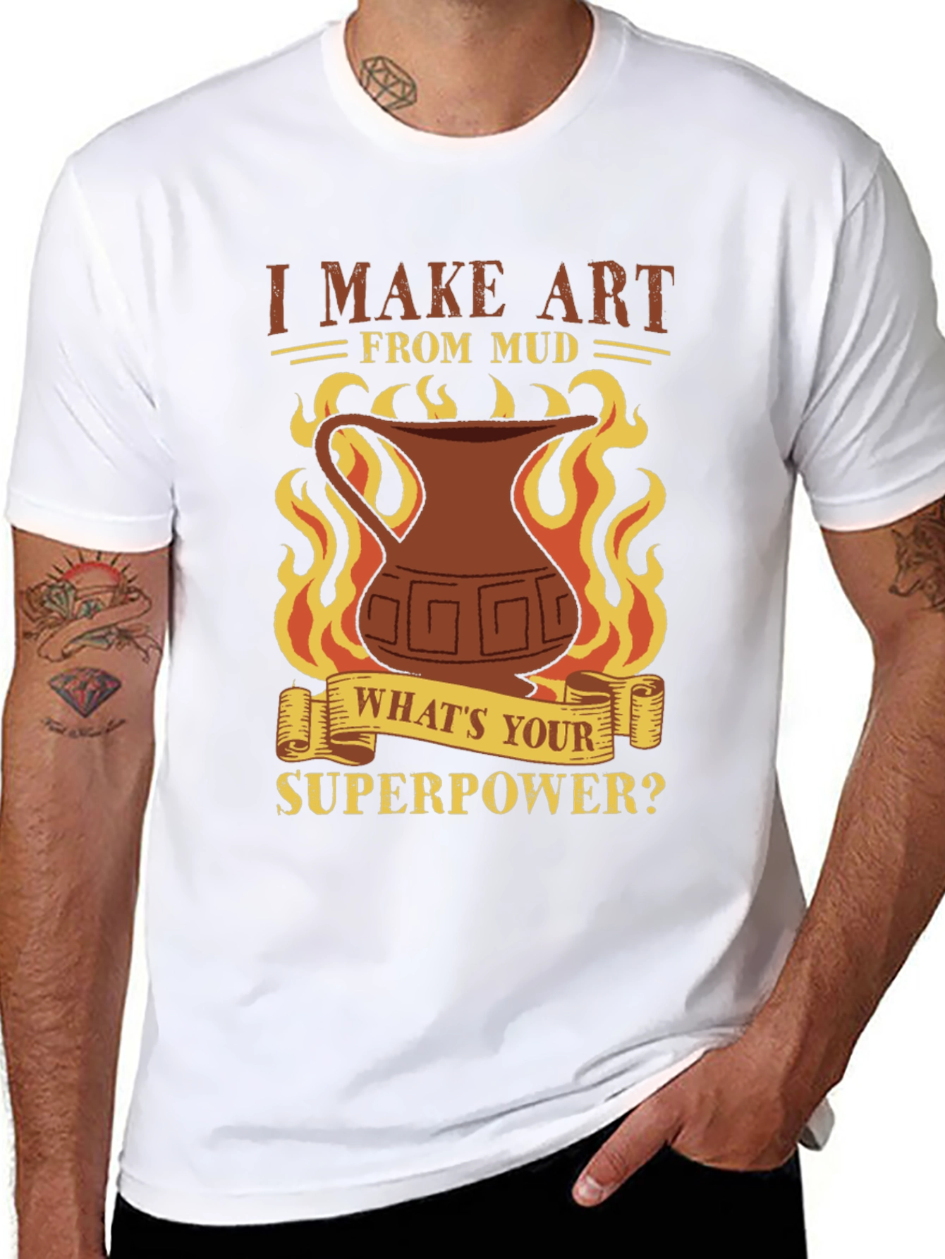 Black I Make Art From Mud T-Shirt - Pottery Lover view 8