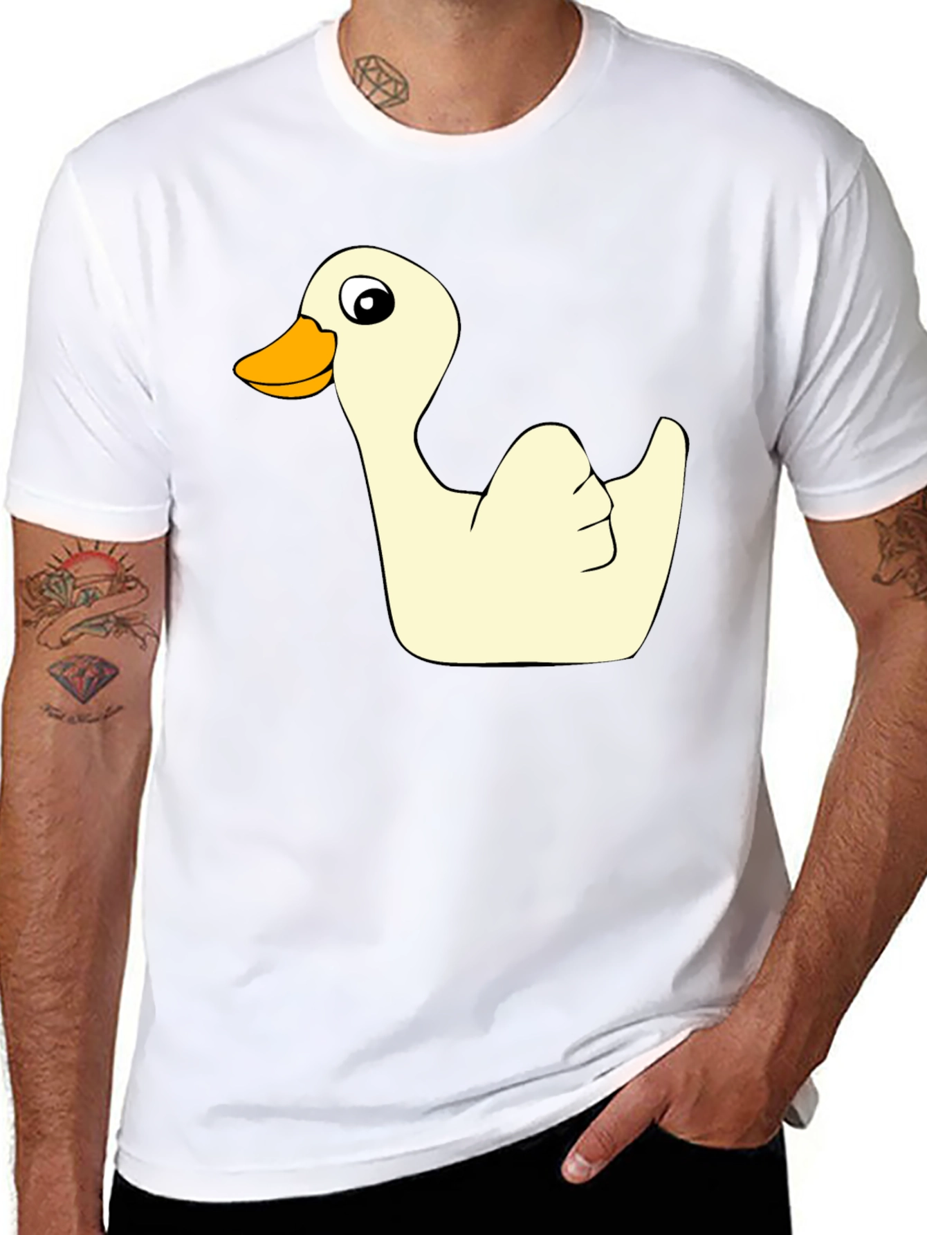 Black Funny Duck Graphic Black T-Shirt view 8