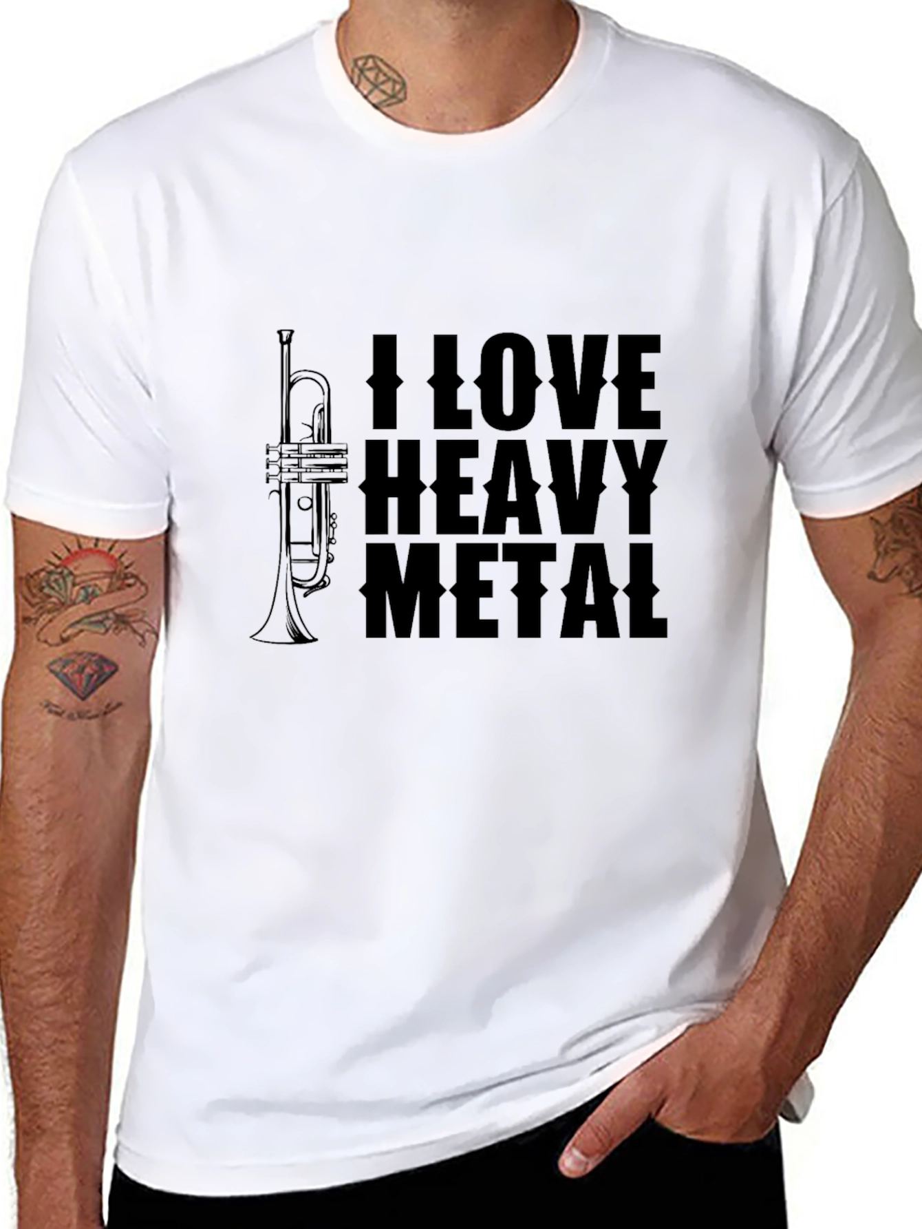 Black I Love Heavy Metal T-Shirt - Black Graphic Tee view 8