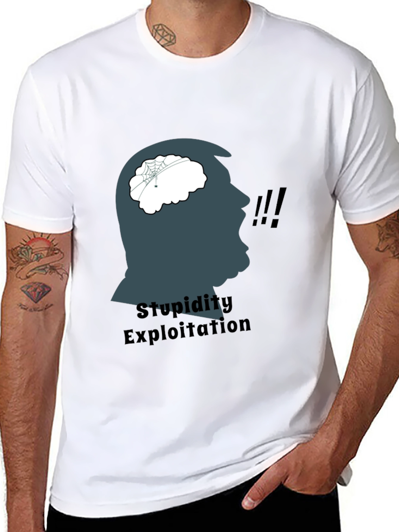 Black Stupidity Exploitation Graphic Tee view 8