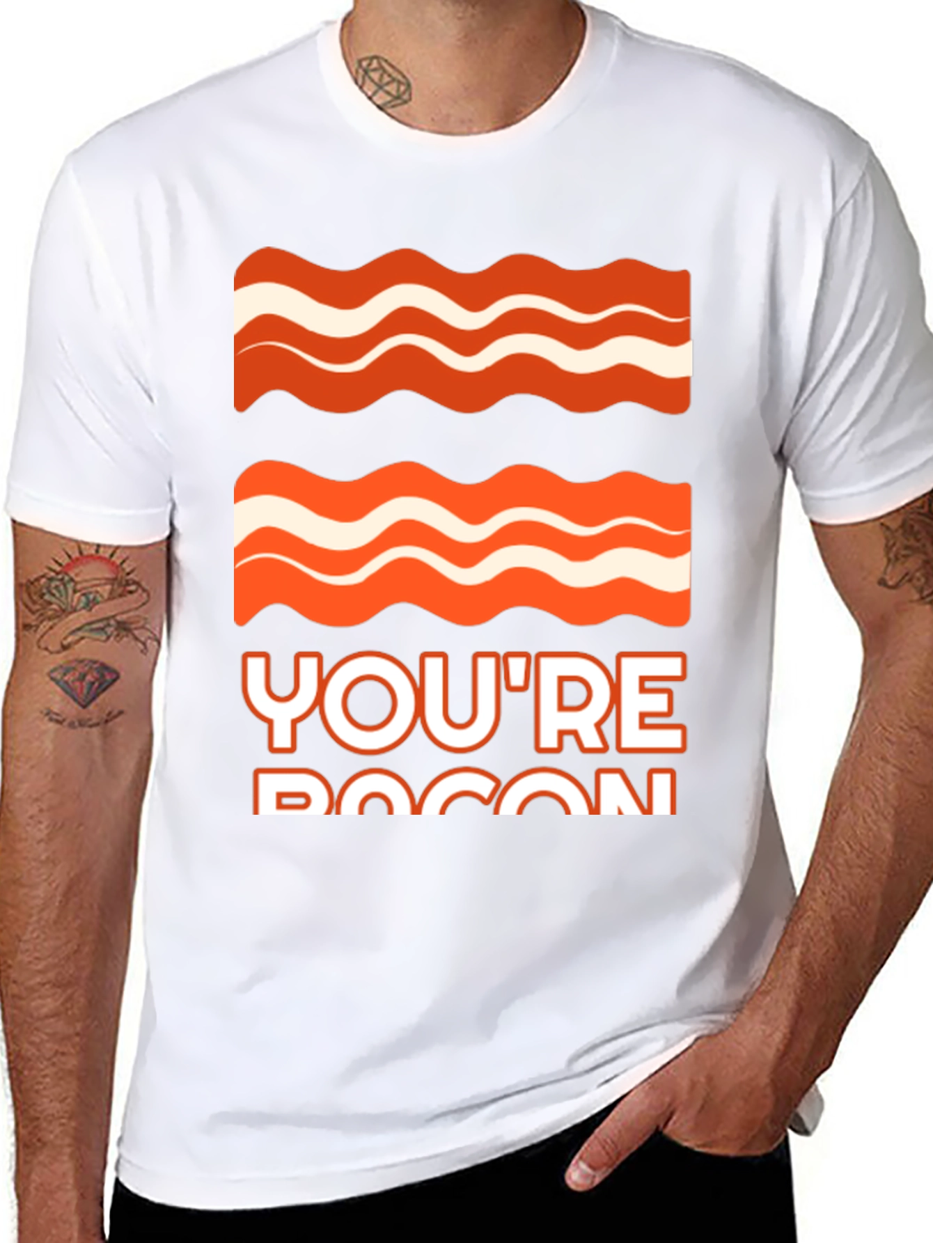 Black Bacon Graphic Tee - You're Bacon Funny T-Shirt view 8
