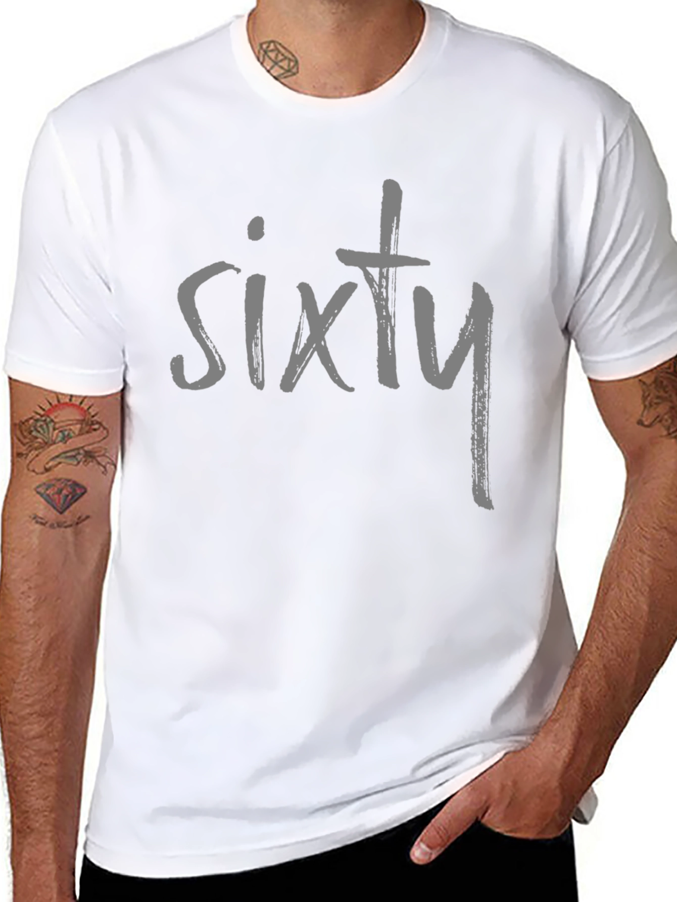 Black Sixty Graphic Tee - Stylish Birthday Shirt view 8