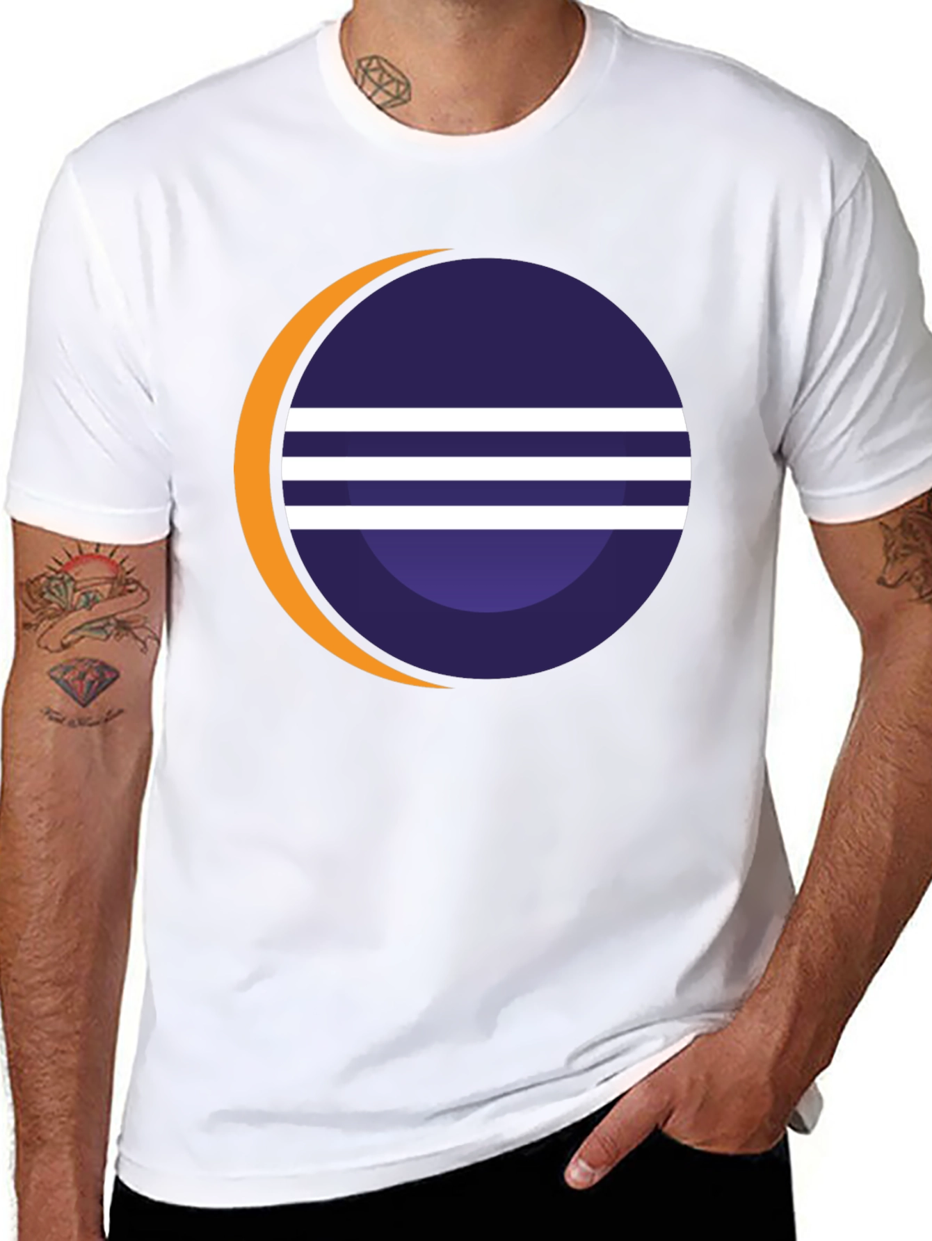 Black Eclipse Graphic Tee - Stylish Black Cotton Blend T-Shirt view 8