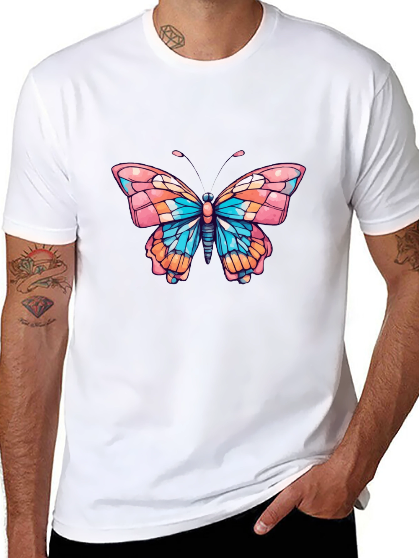 Black Butterfly Graphic Tee - Stylish Black T-Shirt view 8