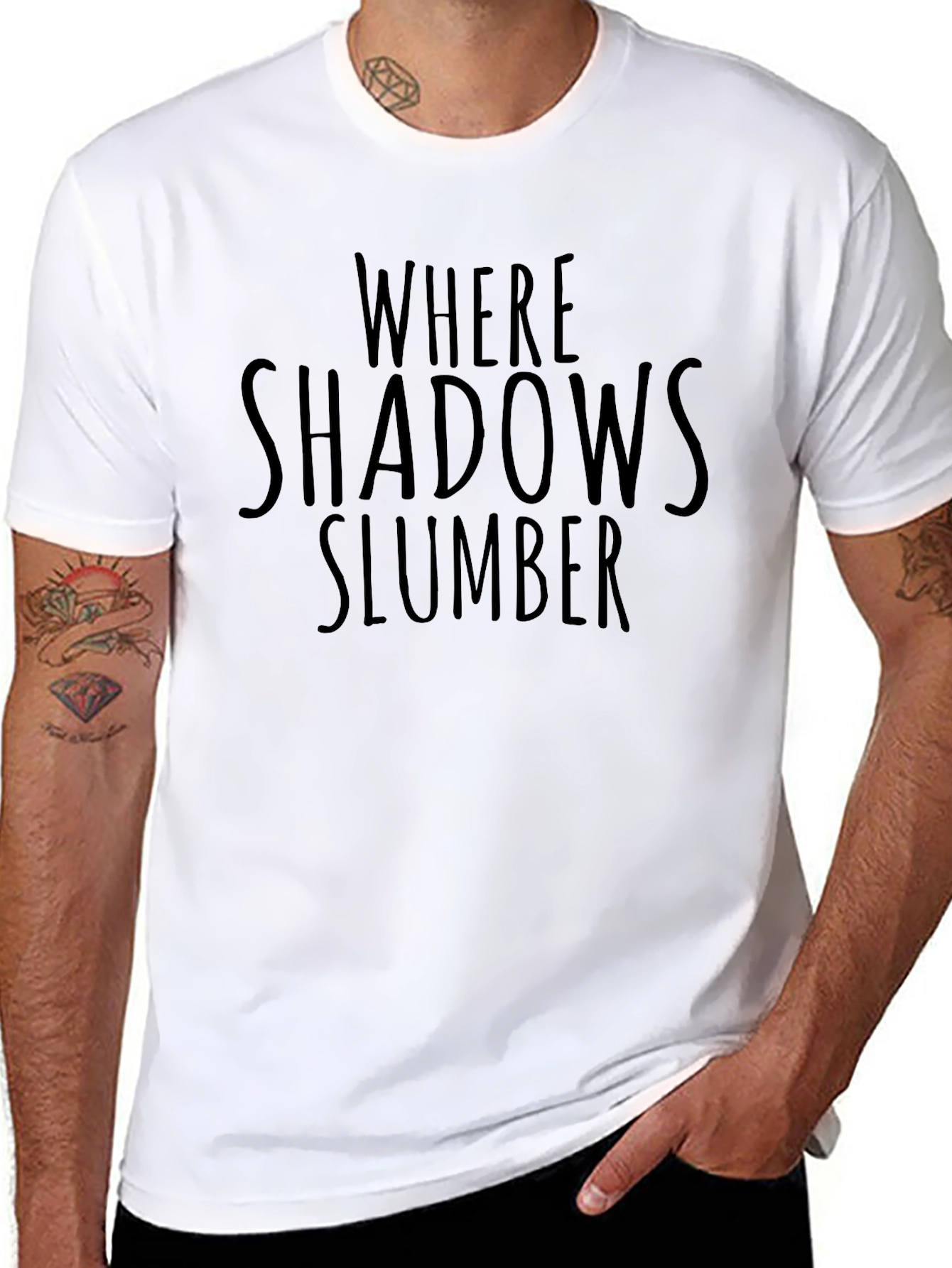 Black Where Shadows Slumber Graphic Tee view 8