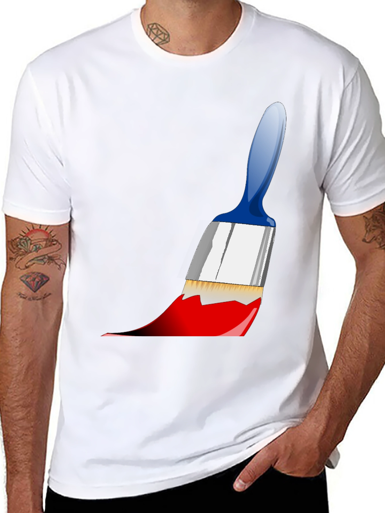 Black Paintbrush Graphic Tee - Artistic Expression view 8