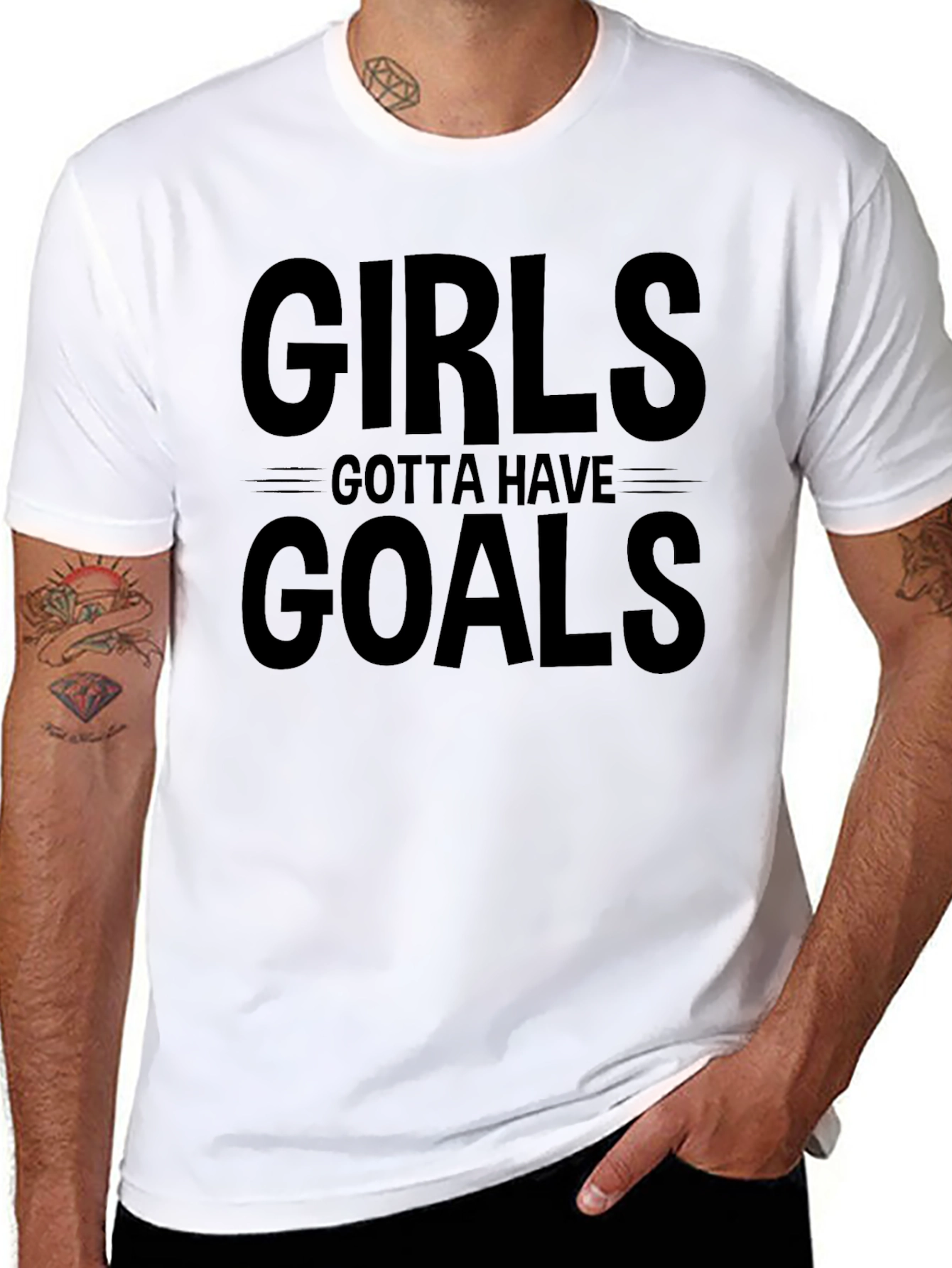 Black Girls Gotta Have Goals Black Graphic Tee view 8