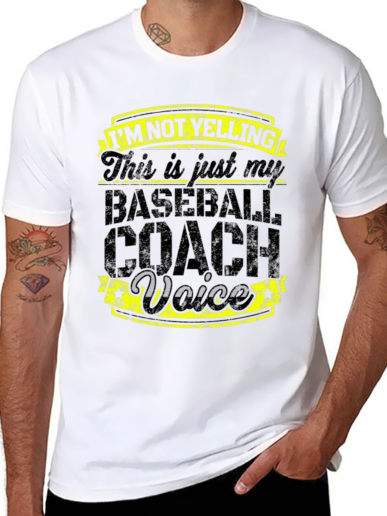 Black Baseball Coach Voice T-Shirt - Funny Sports Tee view 8