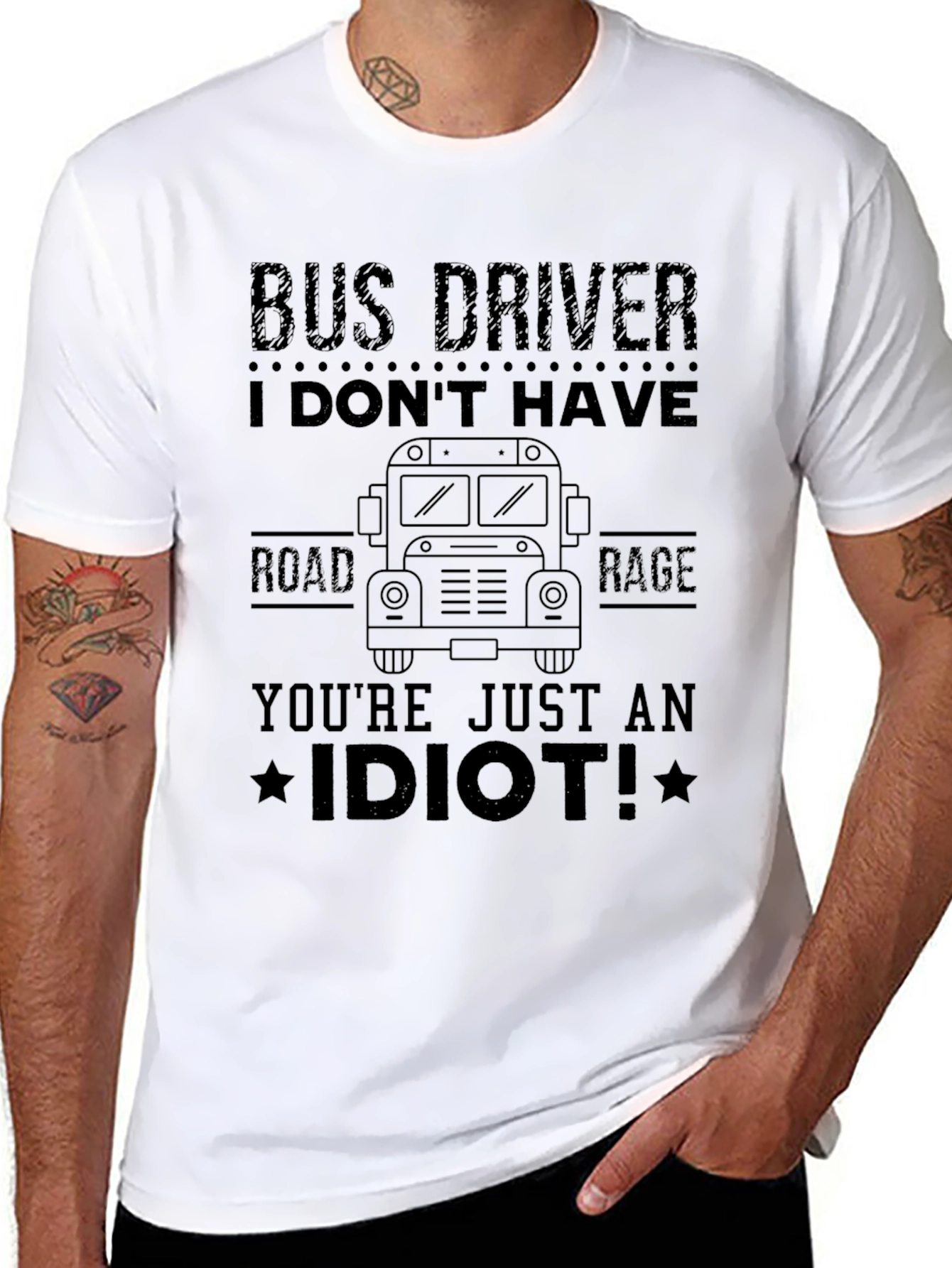 Black Bus Driver Road Rage Graphic Tee view 8