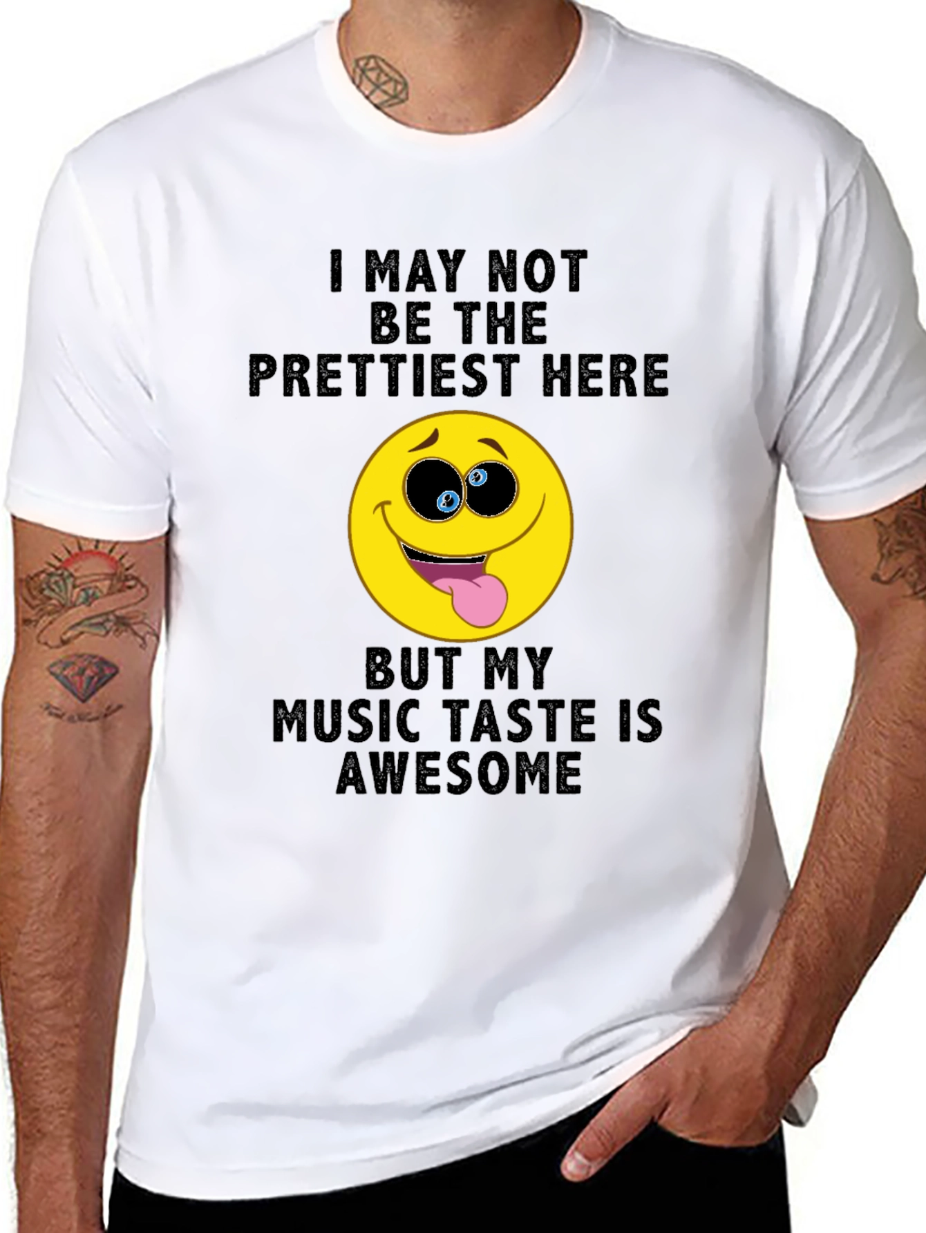 Black Funny Music Lover T-Shirt: I May Not Be The Prettiest view 8