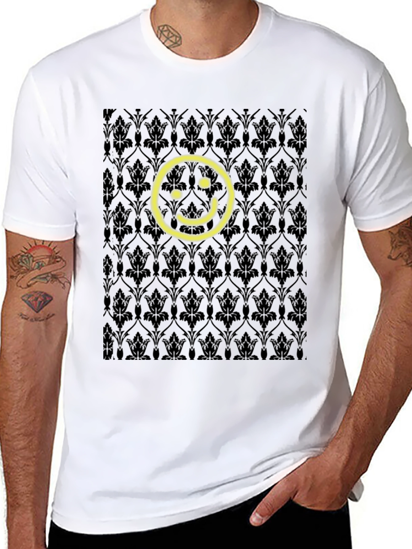 Black Smiley Face Sherlock Wallpaper T-Shirt view 8
