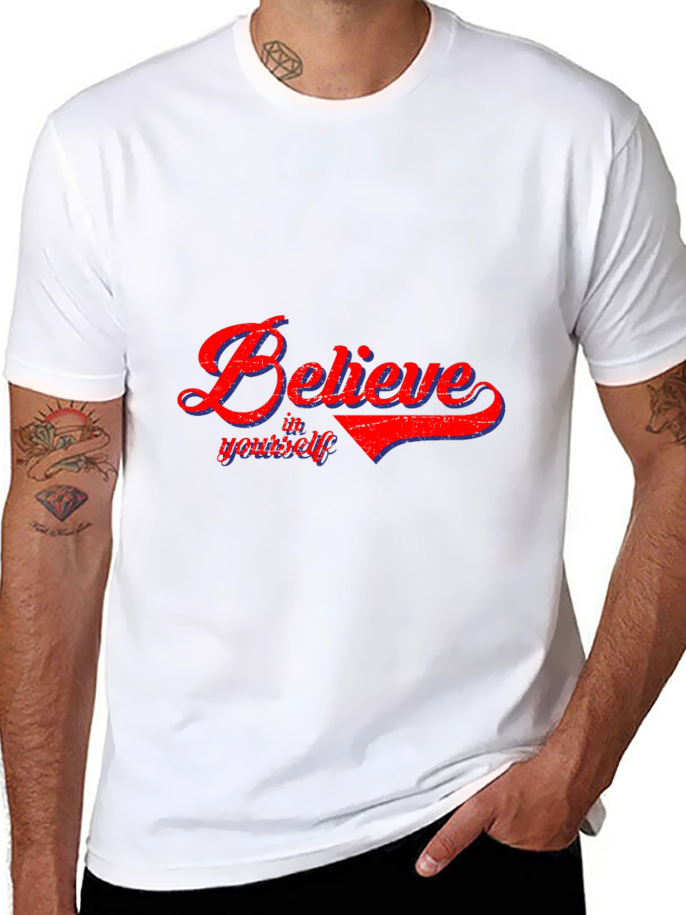 Black Believe in Yourself T-Shirt - Soft Cotton Blend view 8