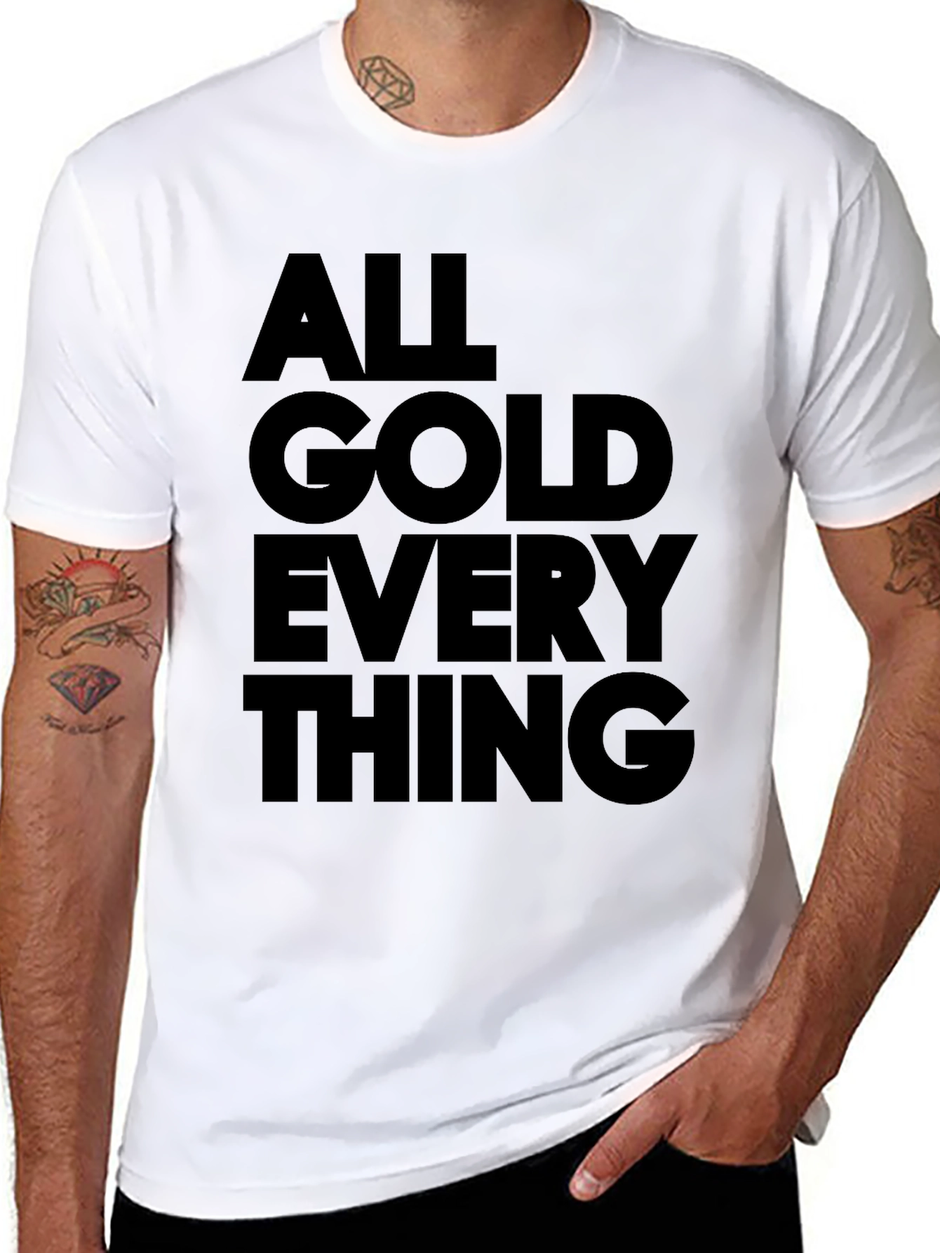 Black All Gold Everything Graphic Tee - Black view 8