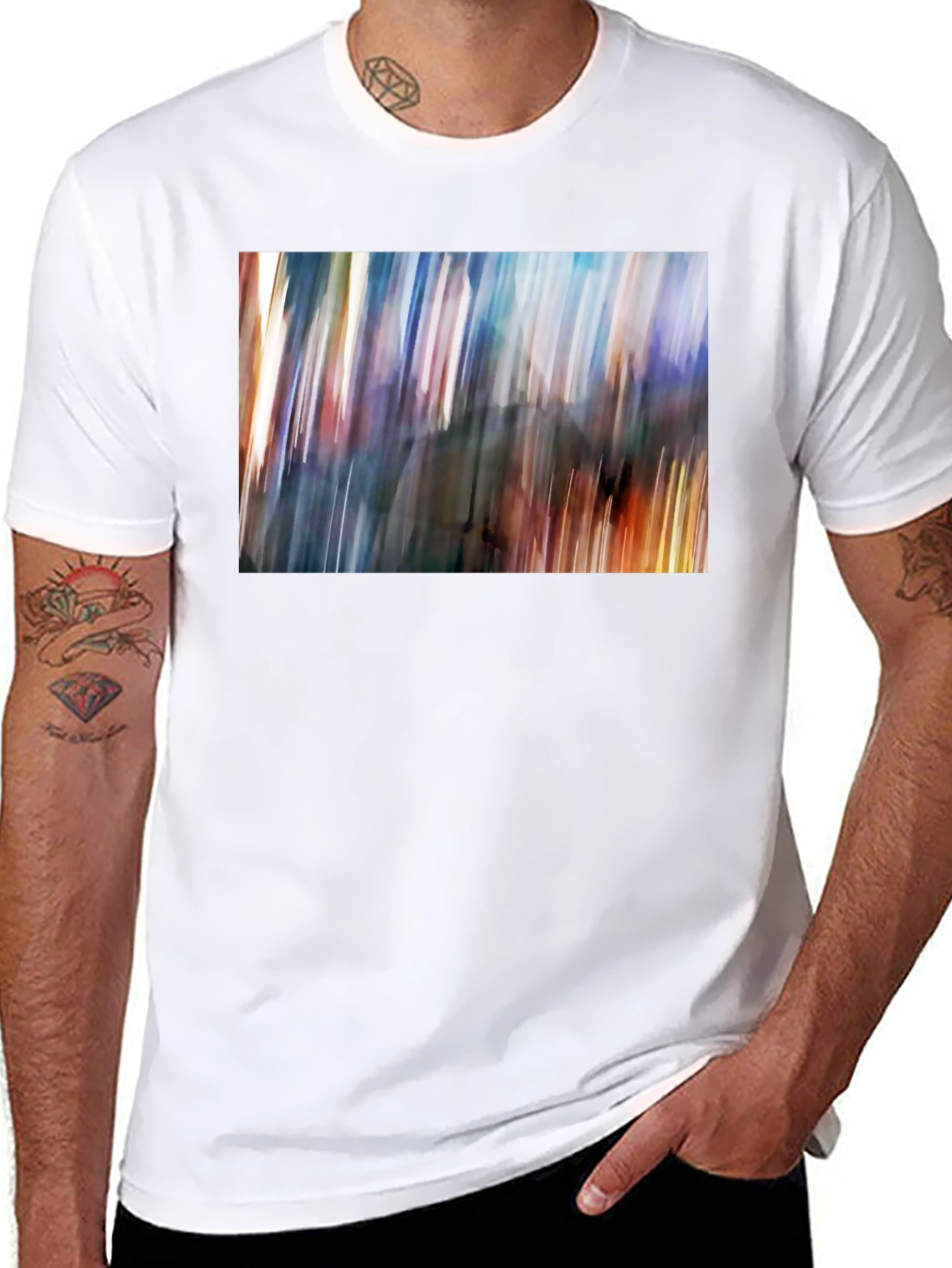 Black Abstract Blur Art Print Black T-Shirt view 8