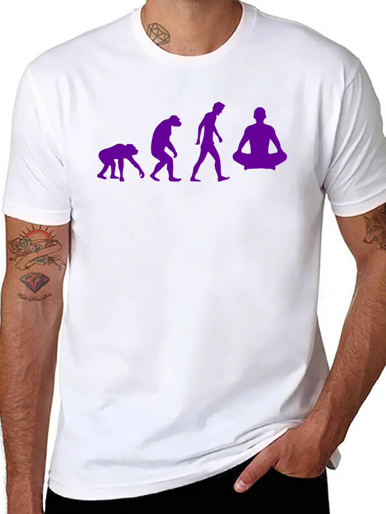 Black Evolution of Man Graphic T-Shirt view 8