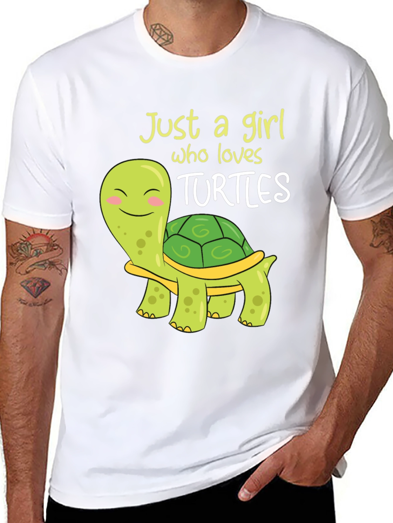 Black Cute Turtle Lover T-Shirt - Just A Girl Who Loves Turtles! view 8