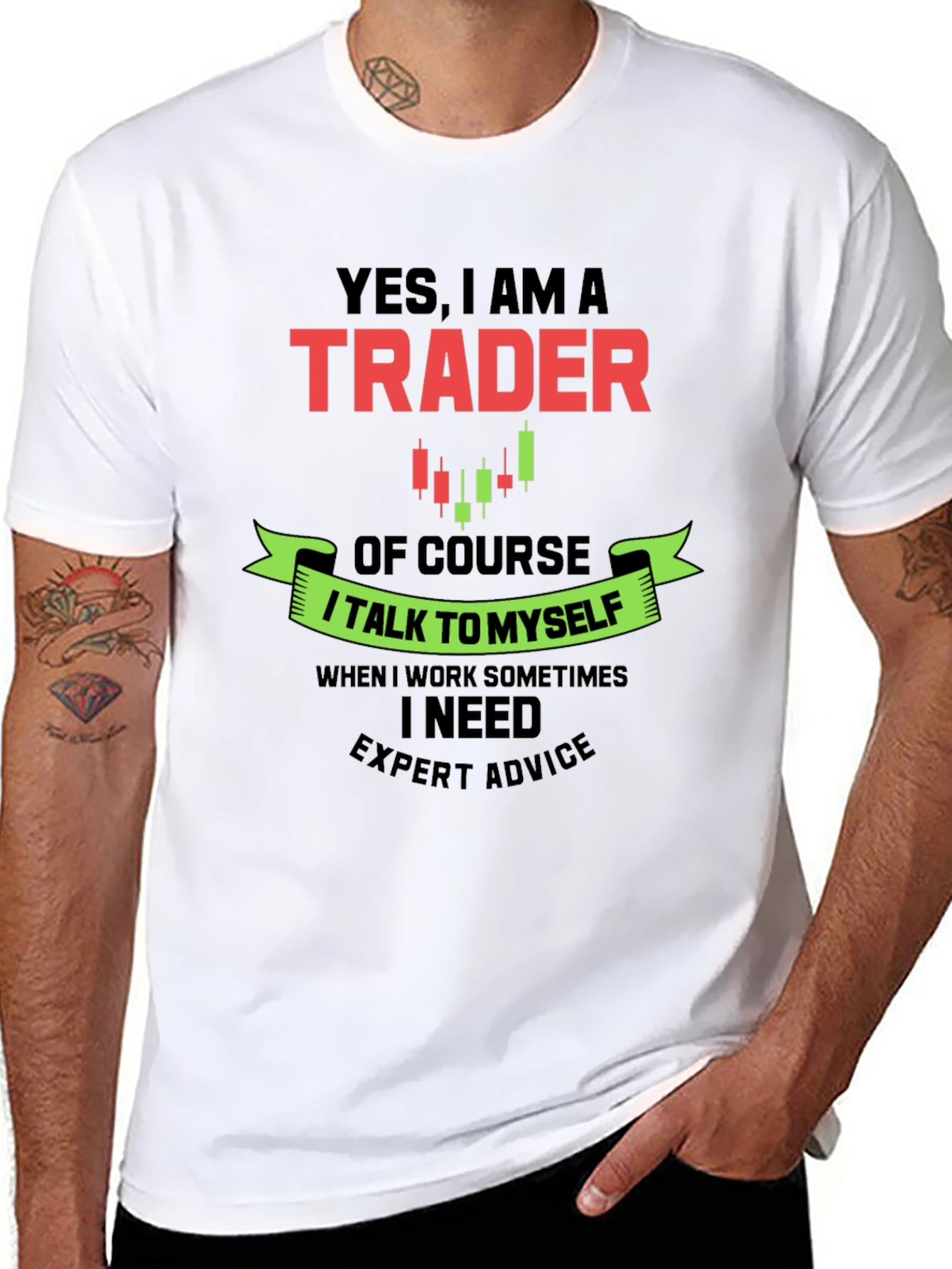 Black Trader Graphic Tee - Expert Advice T-Shirt view 8