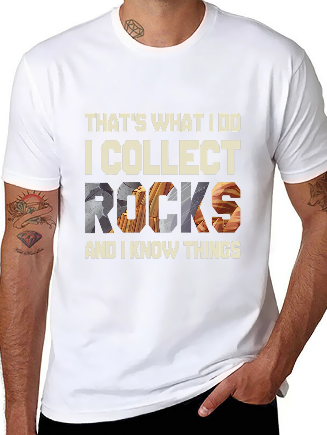 Black I Collect Rocks T-Shirt: Geologist Humor Tee view 8