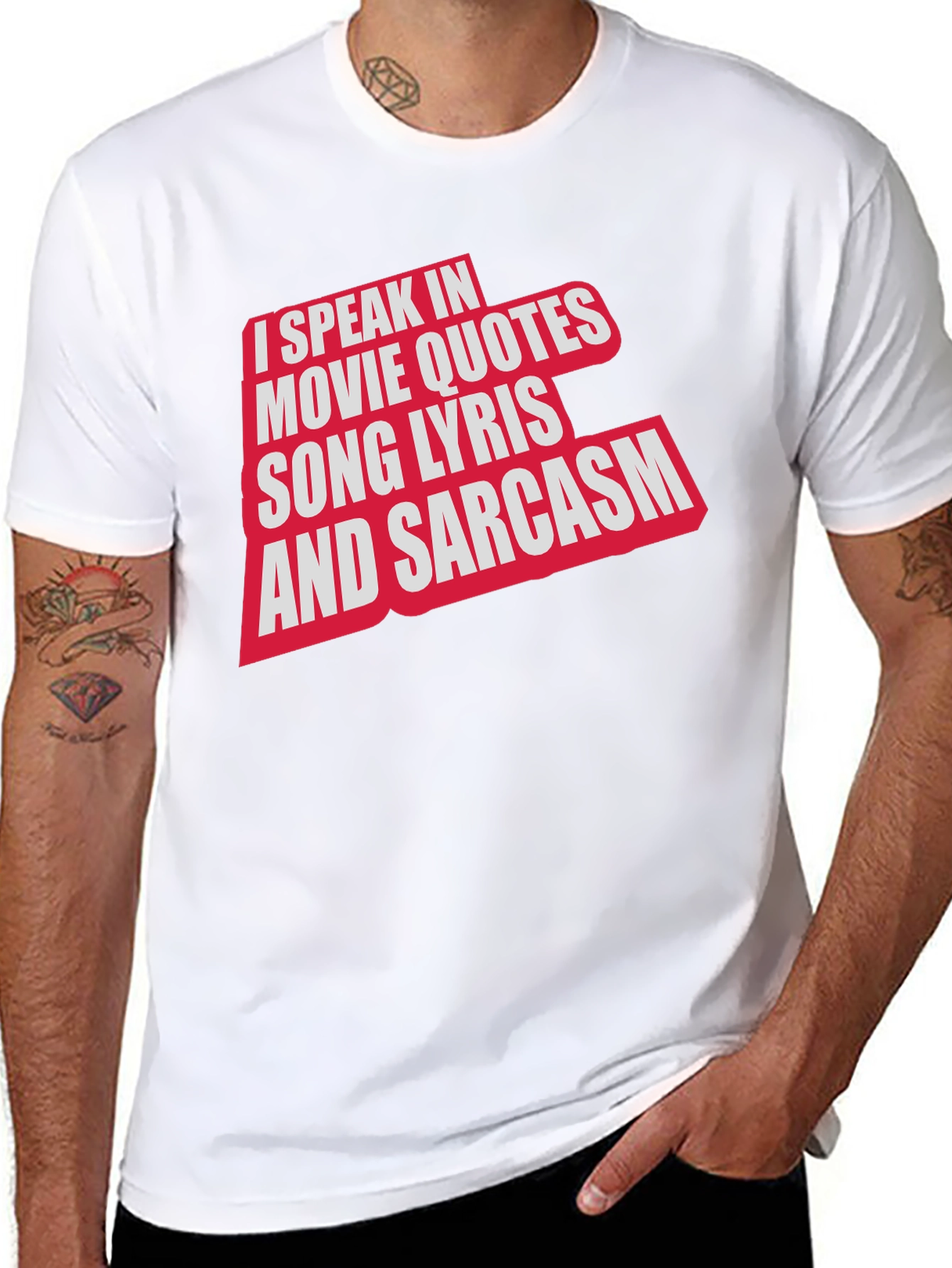 Black Movie Quotes & Sarcasm Black T-Shirt view 8