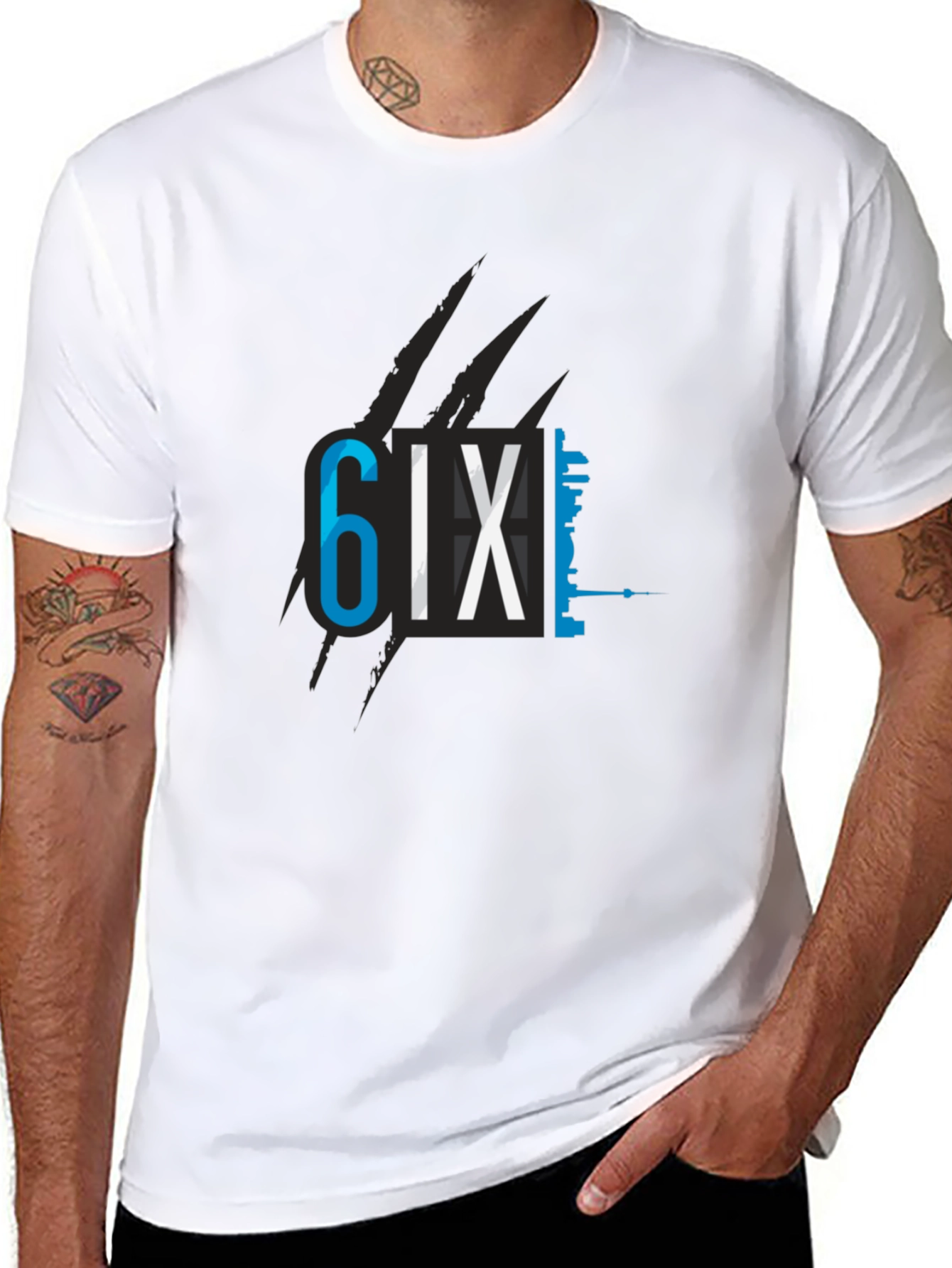 Black 6IX Toronto Graphic T-Shirt - Soft Cotton Tee view 8