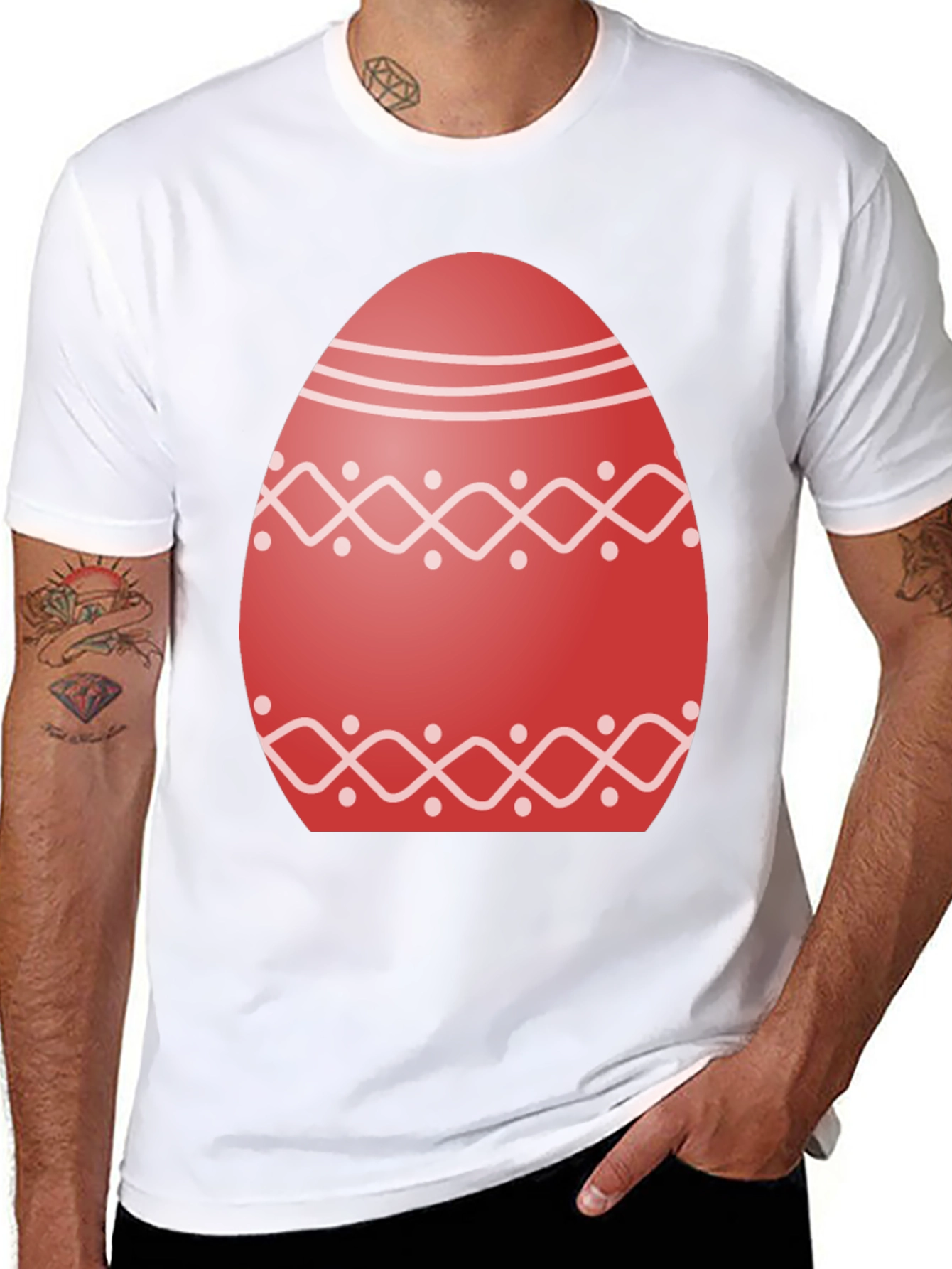 Camiseta Negra Huevo Pascua Decorado