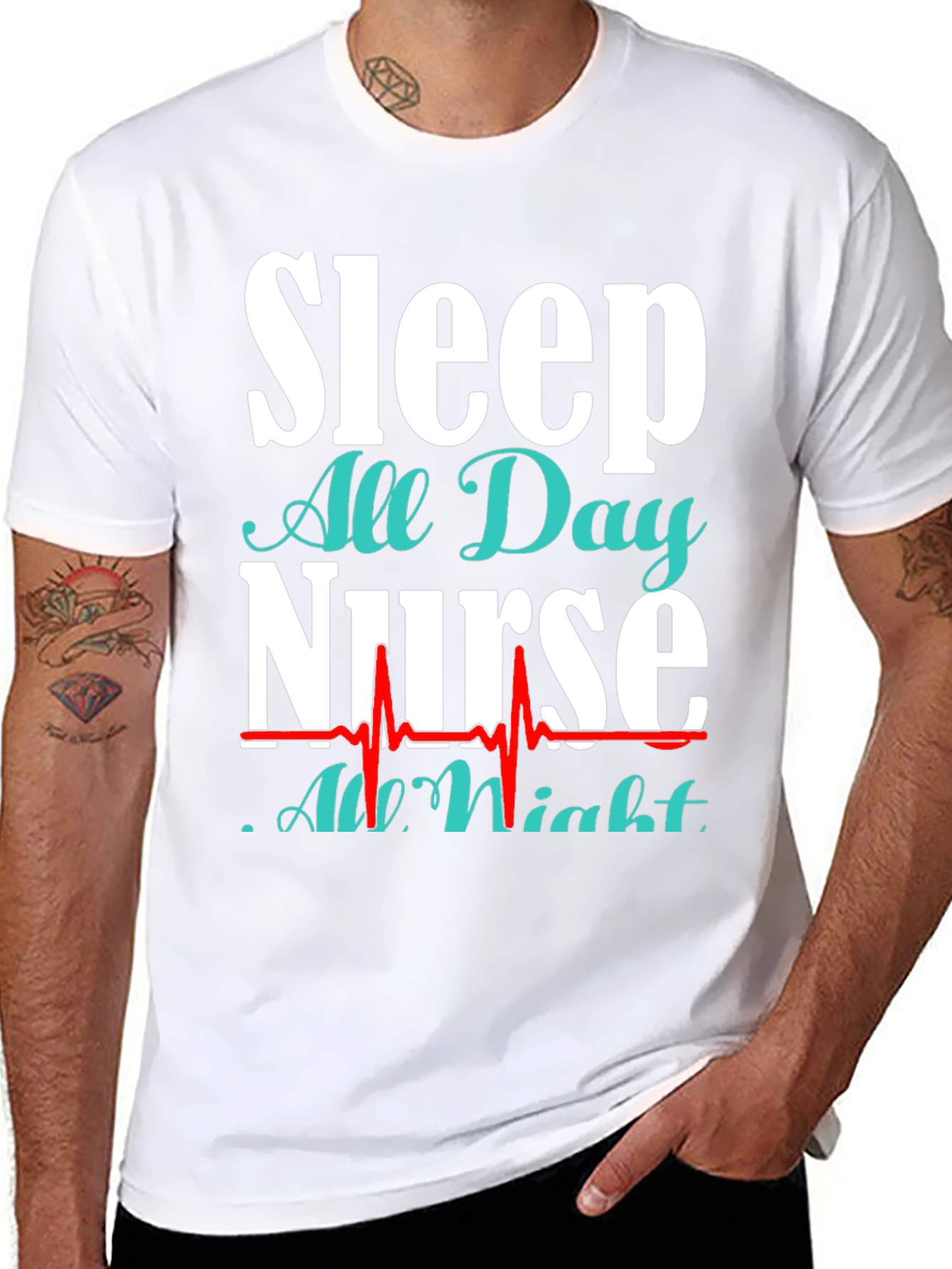 Black Sleep All Day Nurse T-Shirt view 8