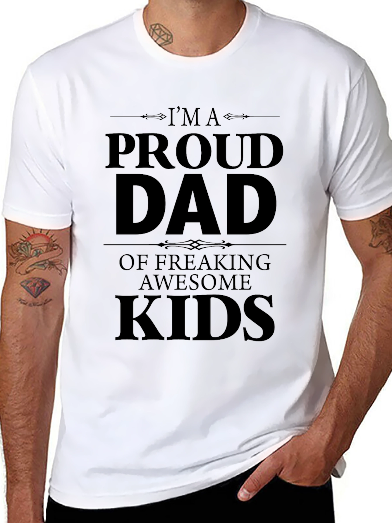 Black Proud Dad Graphic Tee - Black view 8