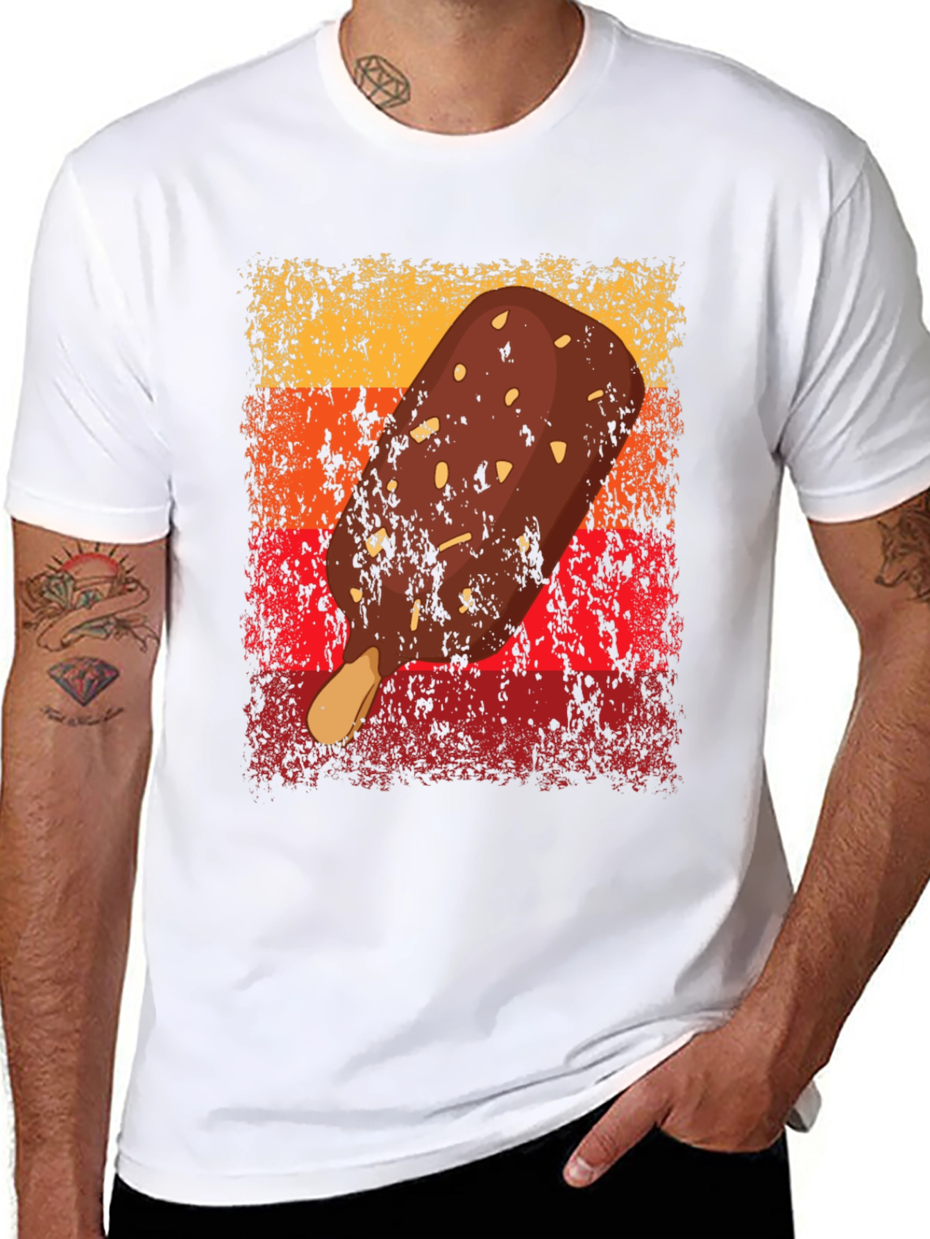 Black Retro Ice Cream Bar Graphic Tee view 8