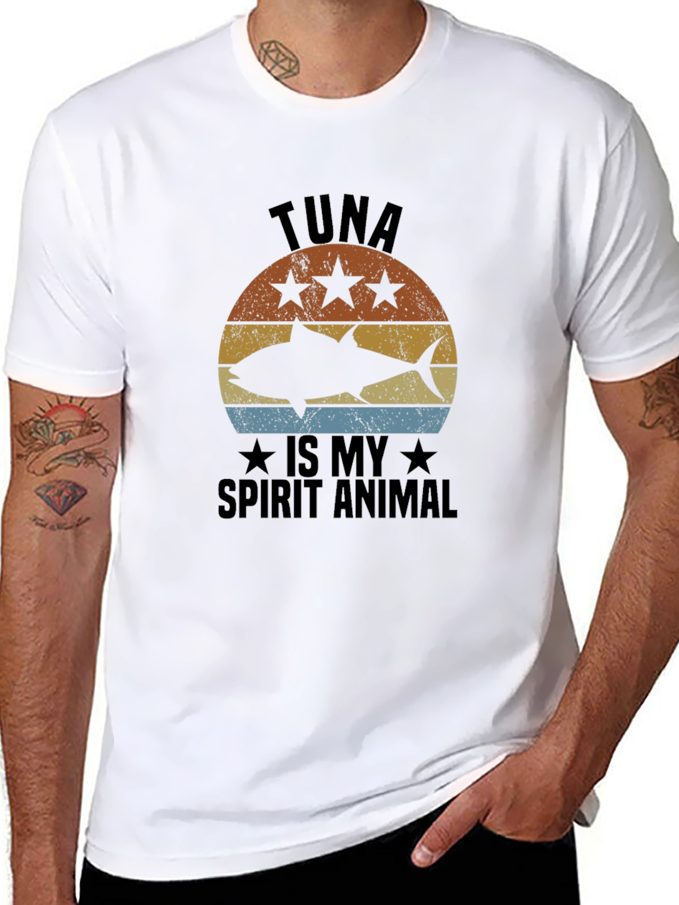 Black Tuna Is My Spirit Animal Black T-Shirt view 8