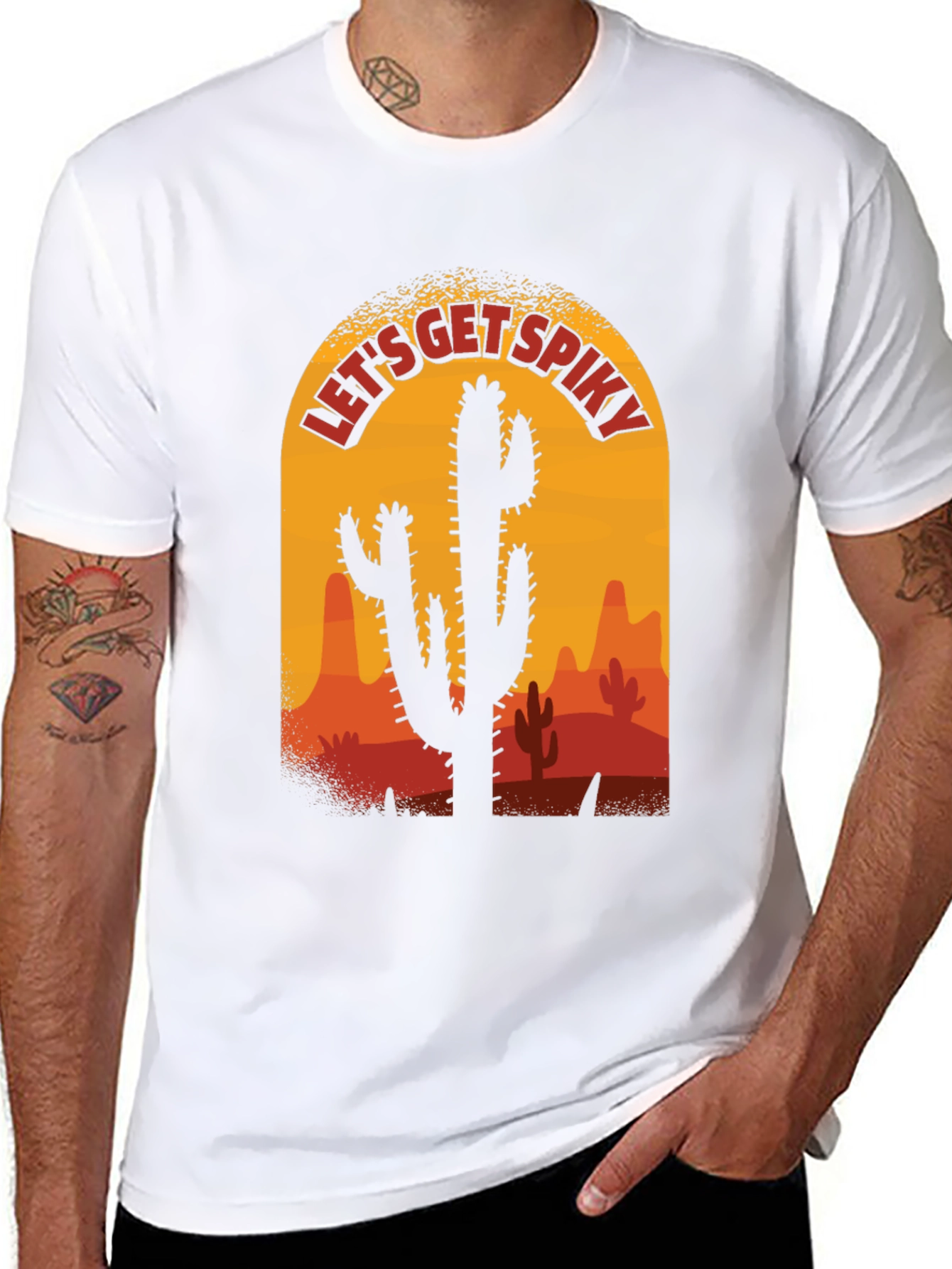 Black Let's Get Spiky Cactus T-Shirt view 8