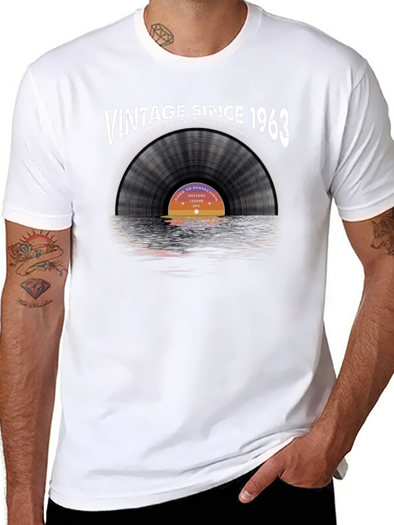 Black Vintage Since 1963 Record T-Shirt view 8