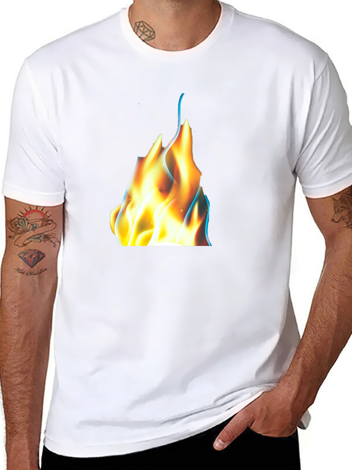 Black Flame Graphic Black T-Shirt view 8