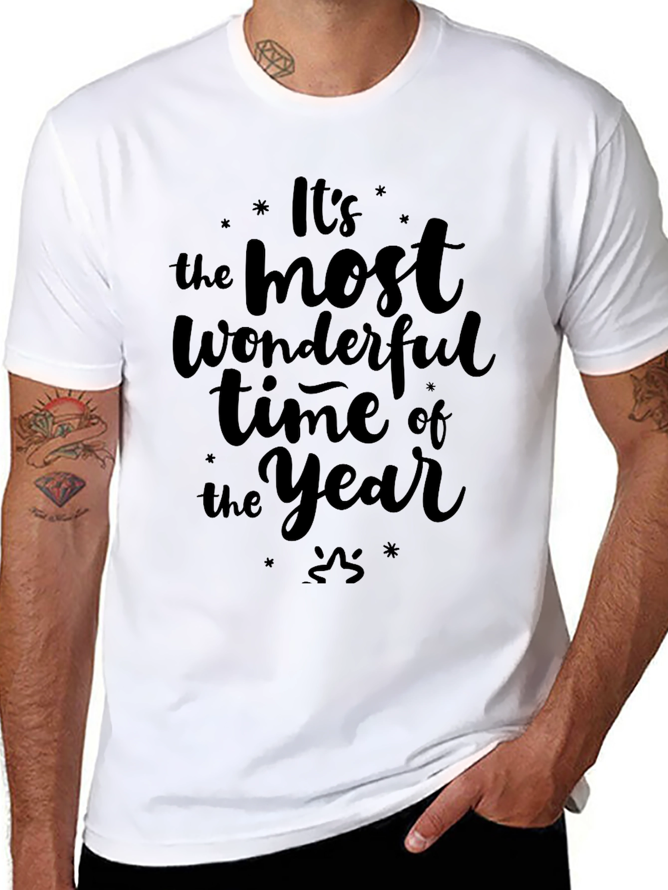 Black Wonderful Time of Year Black Graphic Tee view 8
