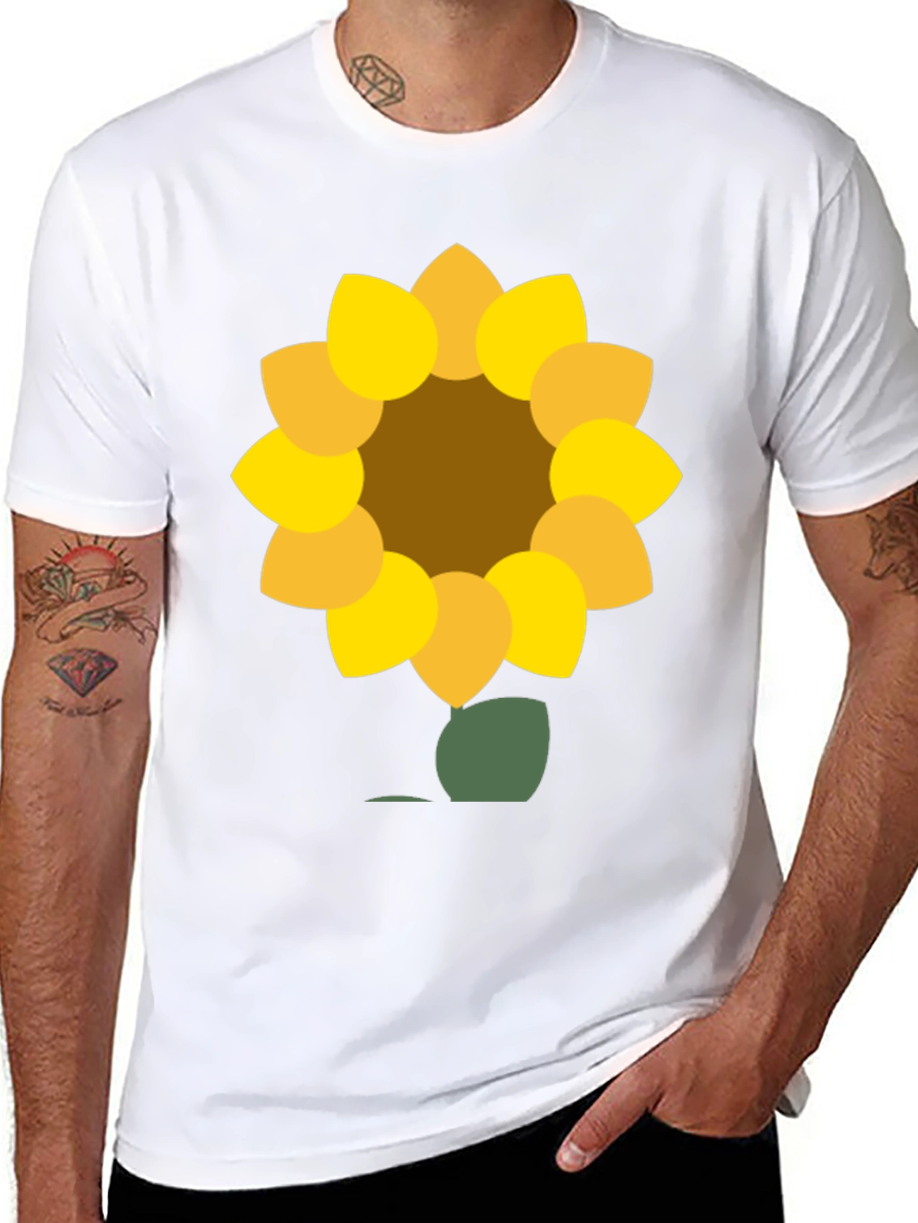Black Sunflower Graphic Tee - Black Cotton Blend view 8