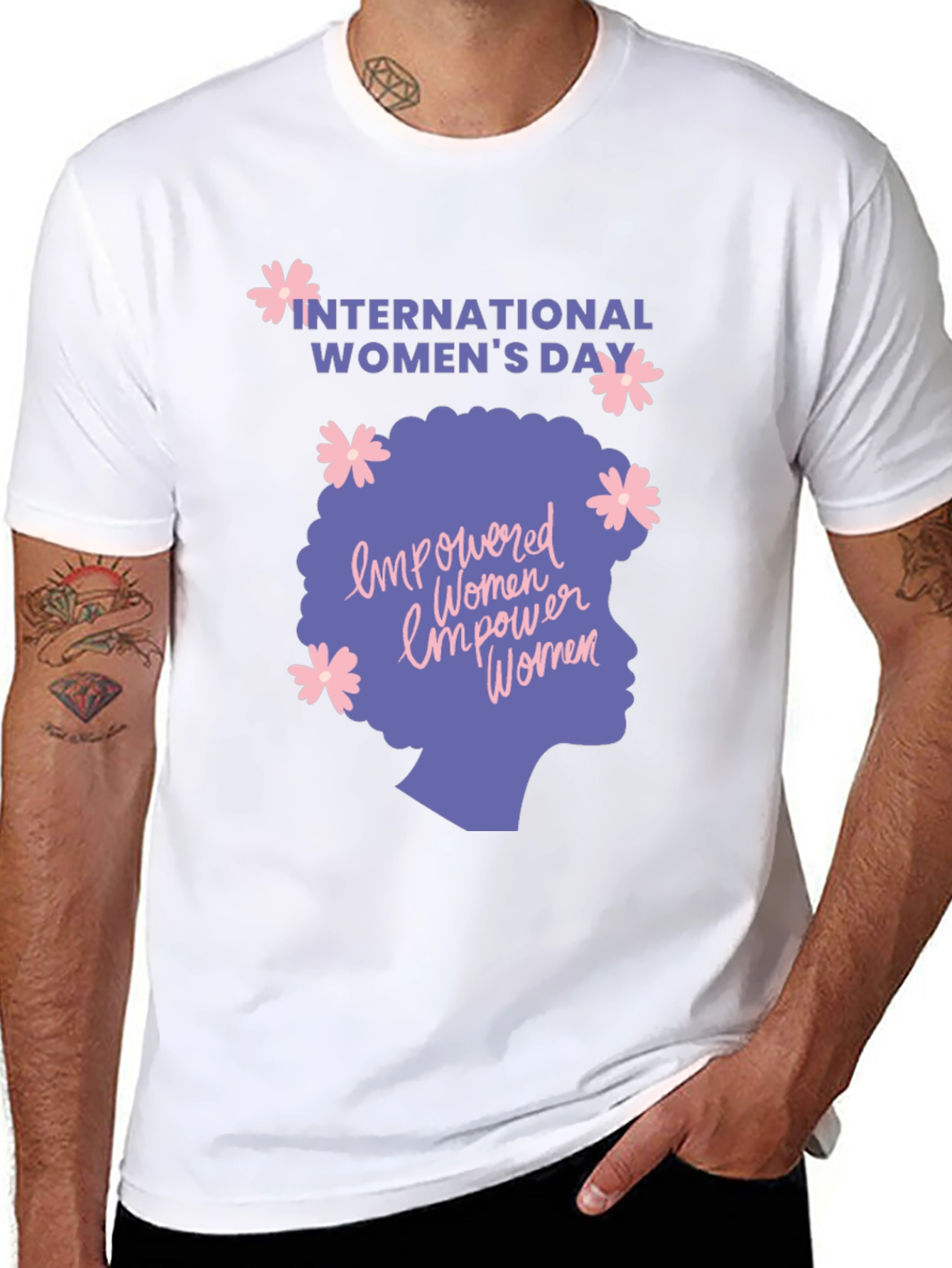 Black International Women's Day Empowered Women T-Shirt view 8
