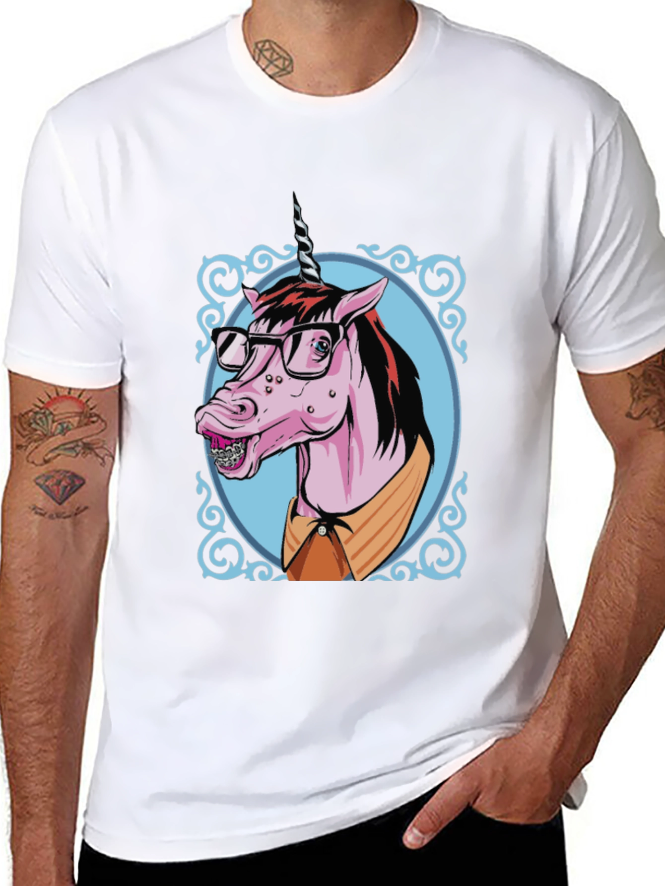 Black Unicorn Geek Graphic T-Shirt view 8