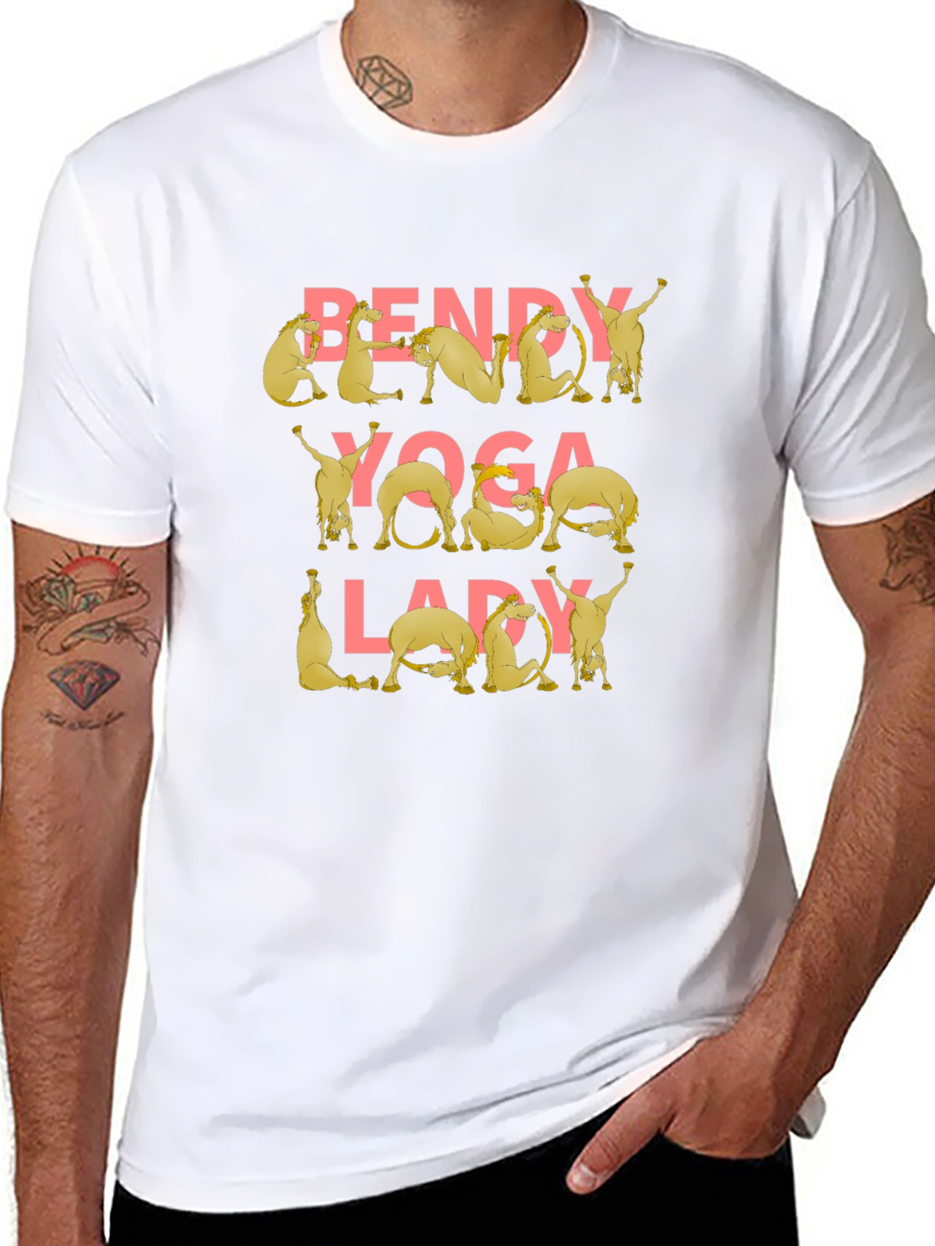 Black Bendy Yoga Lady Camel Graphic Tee view 8