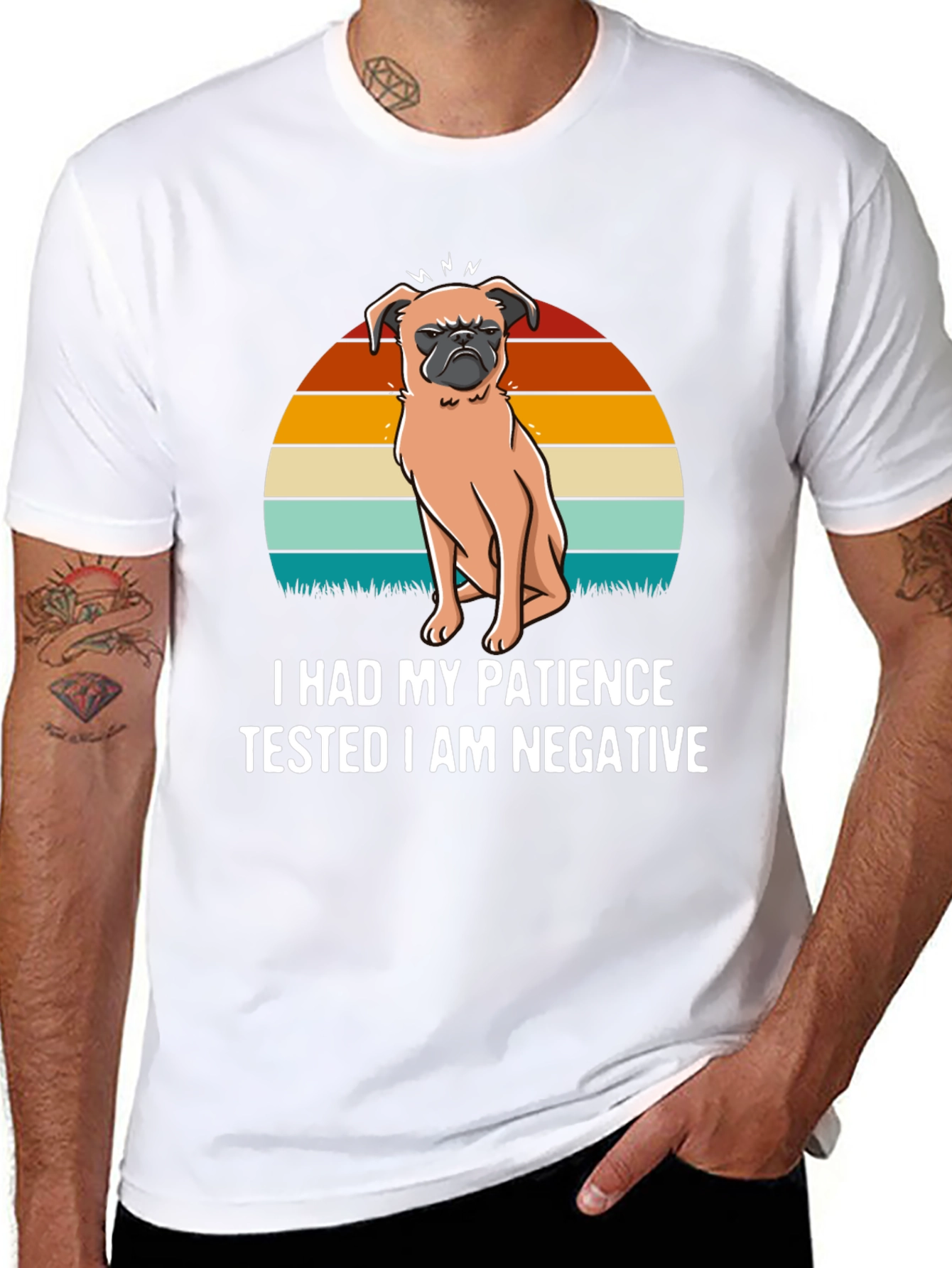 Black Patience Tested Negative Pug Graphic Tee view 8