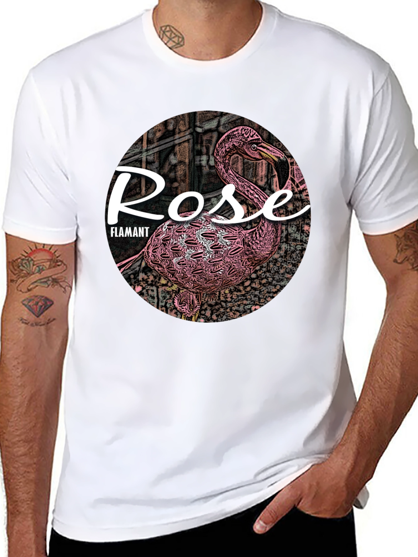 Black Rose Flamant Black T-Shirt view 8